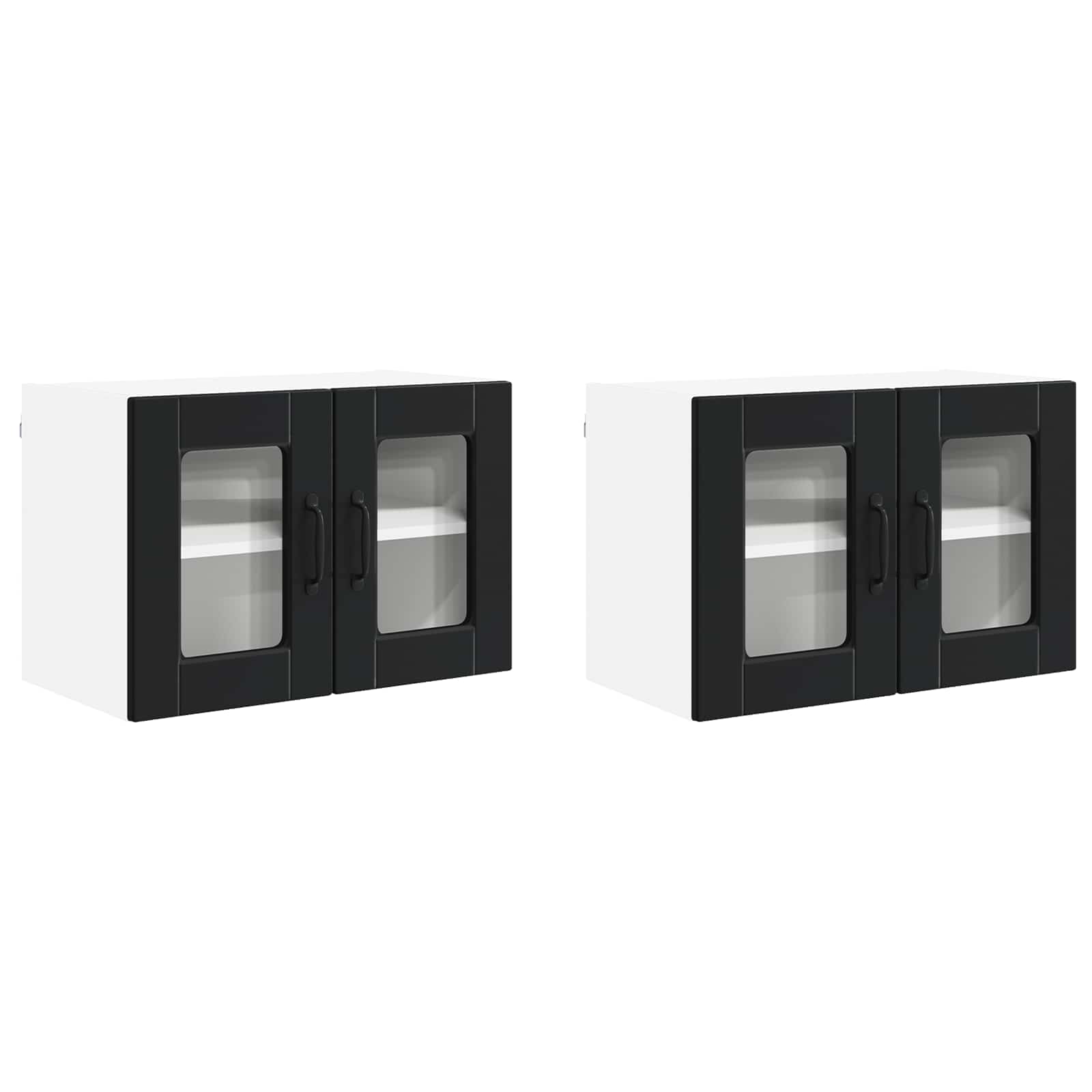 Virtuvės spintelė 2 pcs Juoda 60 x 31 x 40 cm Apdirbta mediena