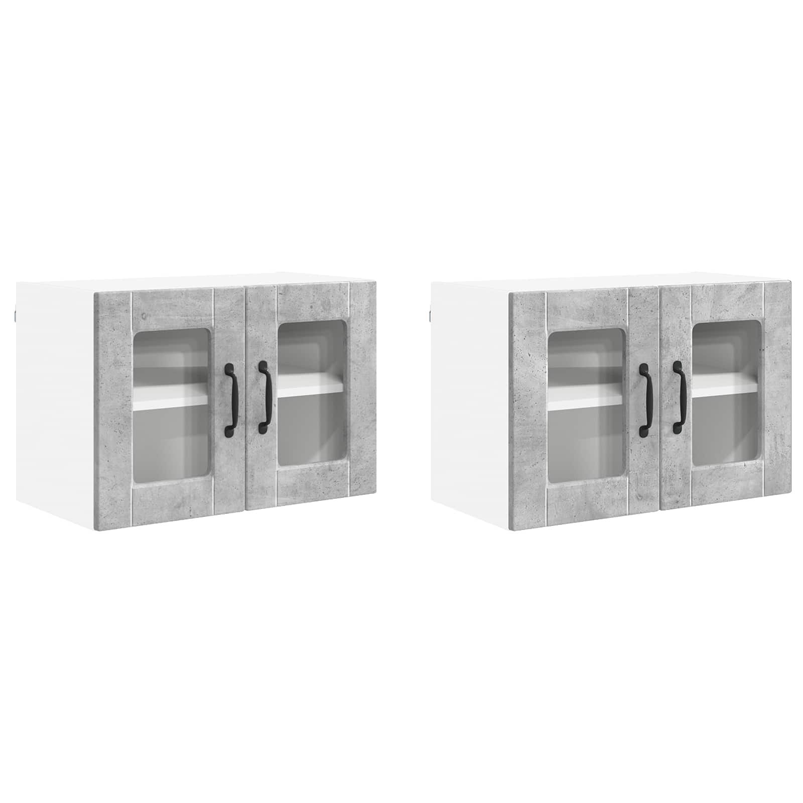Virtuvės spintelė su lentyna 2 pcs Betono pilka 60 x 31 x 40 cm