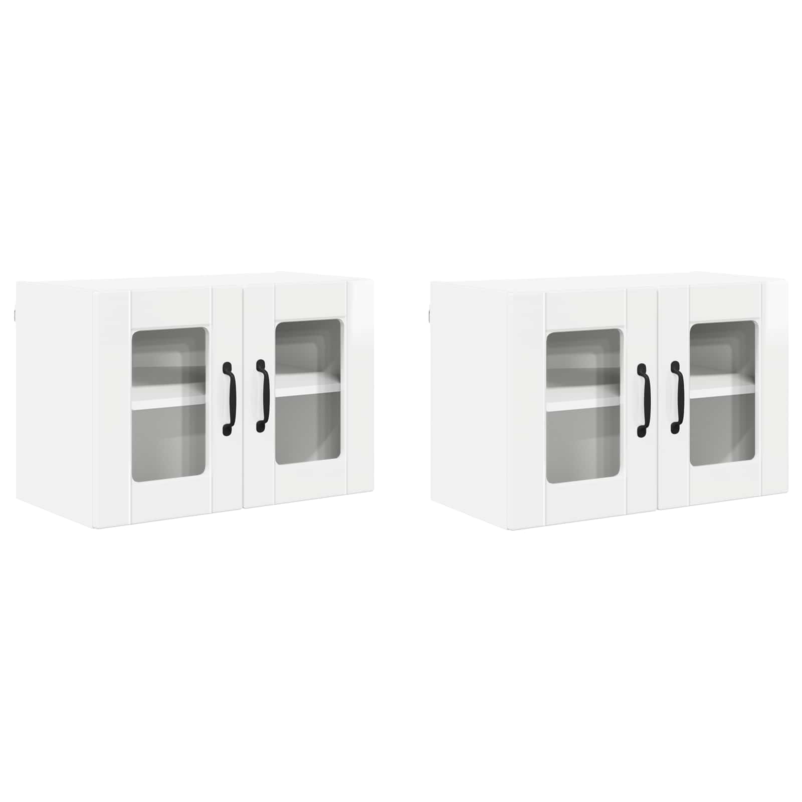 Virtuvės spintelė 2 pcs Aukštai blizganti balta 60 x 31 x 40 cm