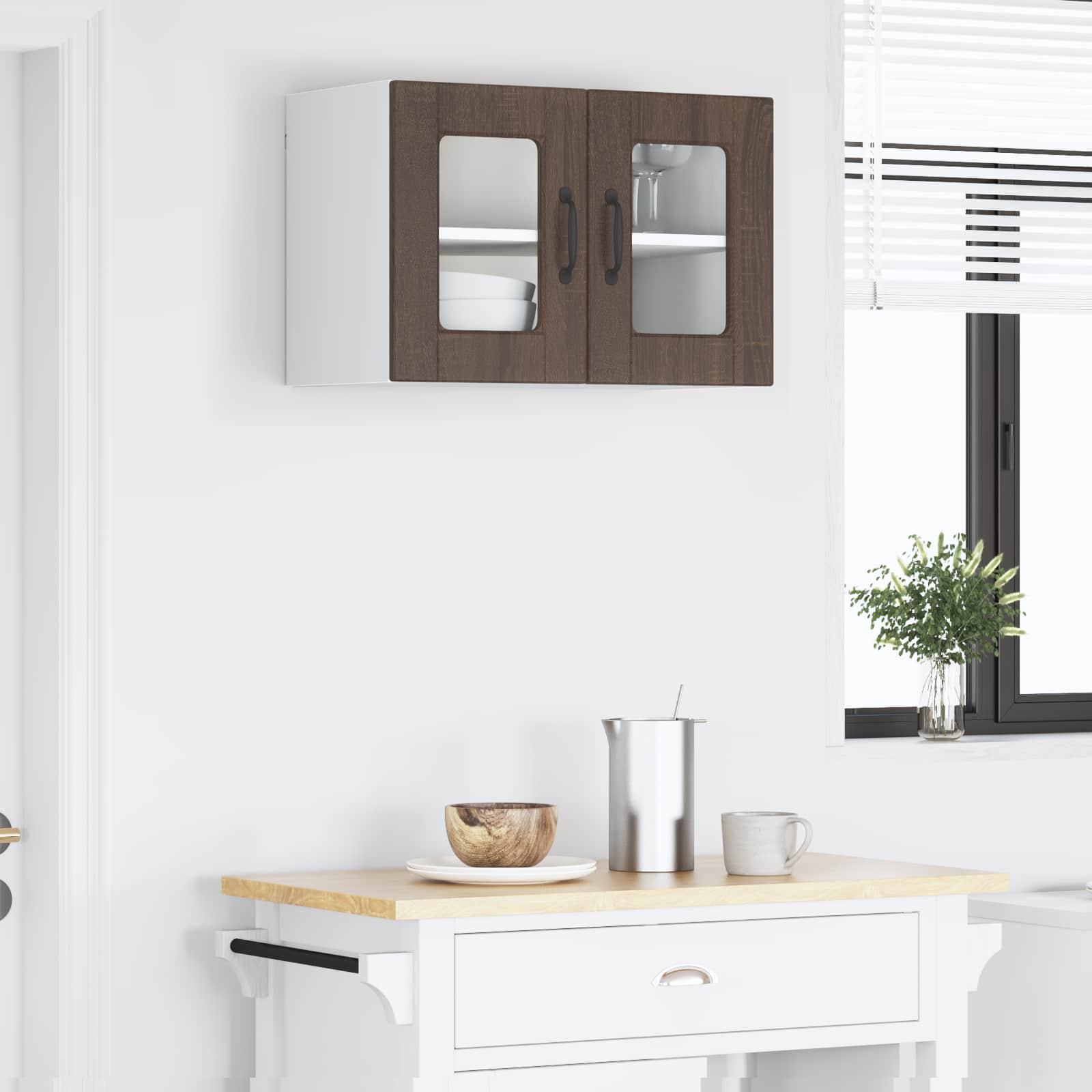 Kitchen Wall Cabinet with Shelf Brown Oak 60 x 31 x 40 cm