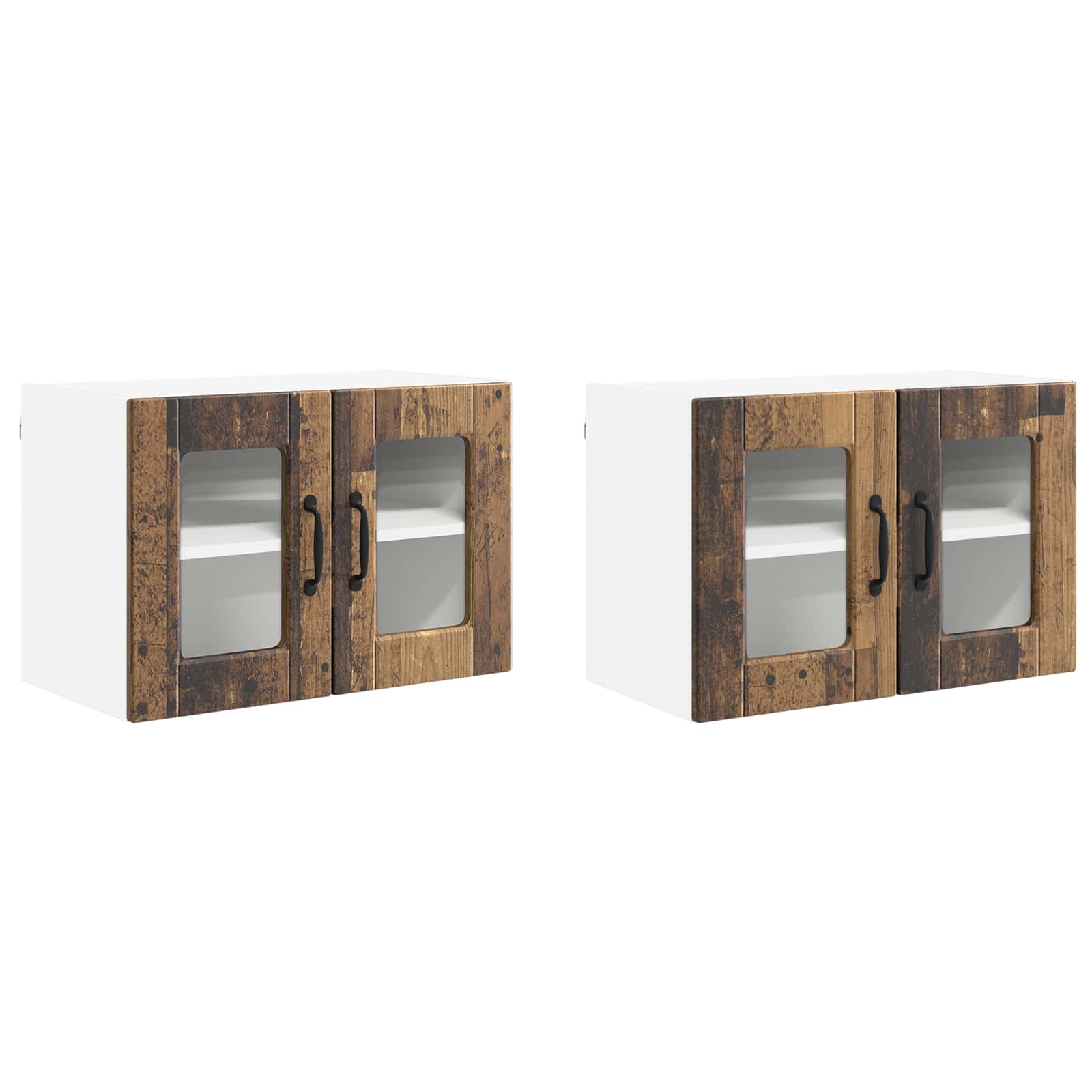Virtuves skapītis ar plauktu 2 gab. Vecs koks 60 x 31 x 40 cm