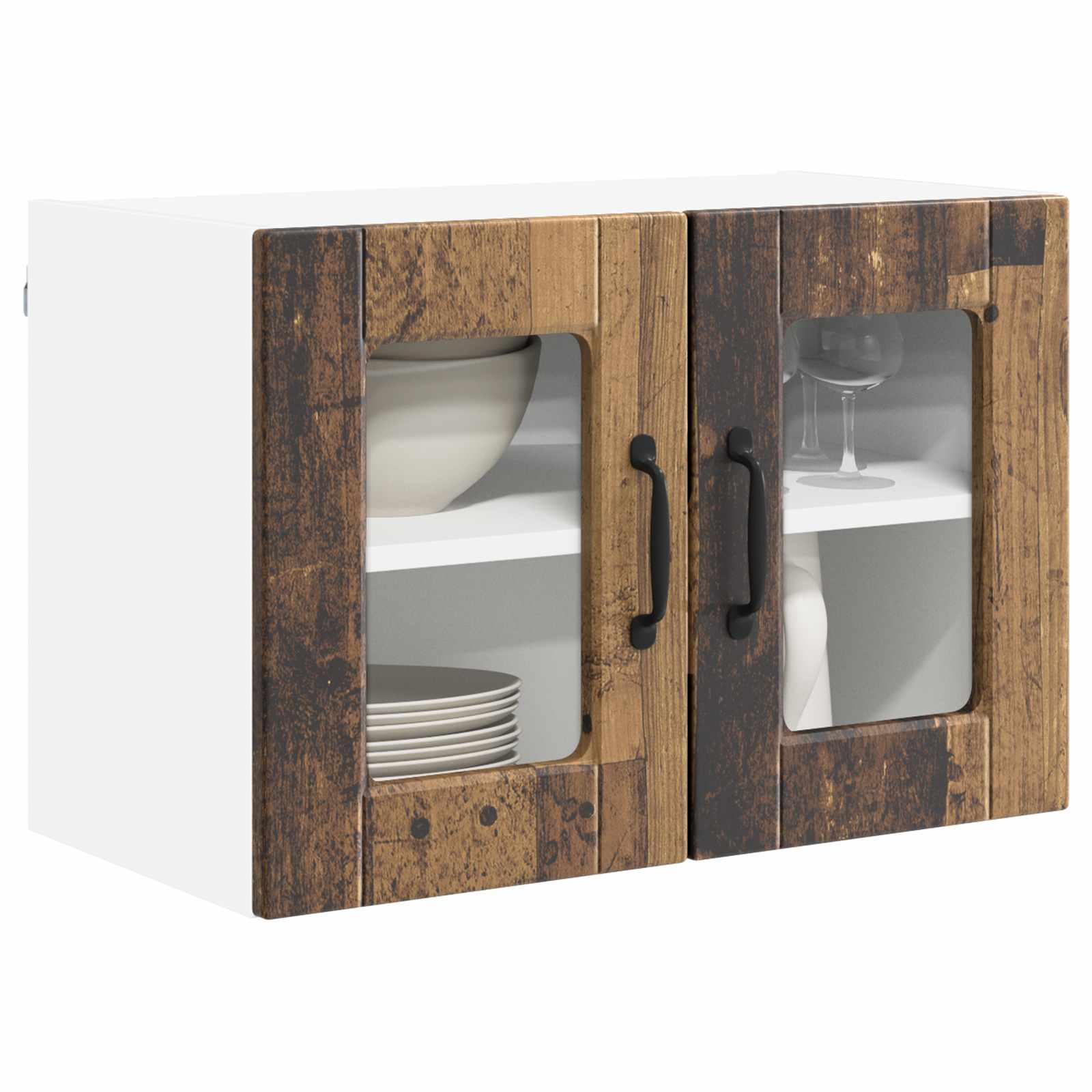 Virtuves skapītis ar plauktu 2 gab. Vecs koks 60 x 31 x 40 cm