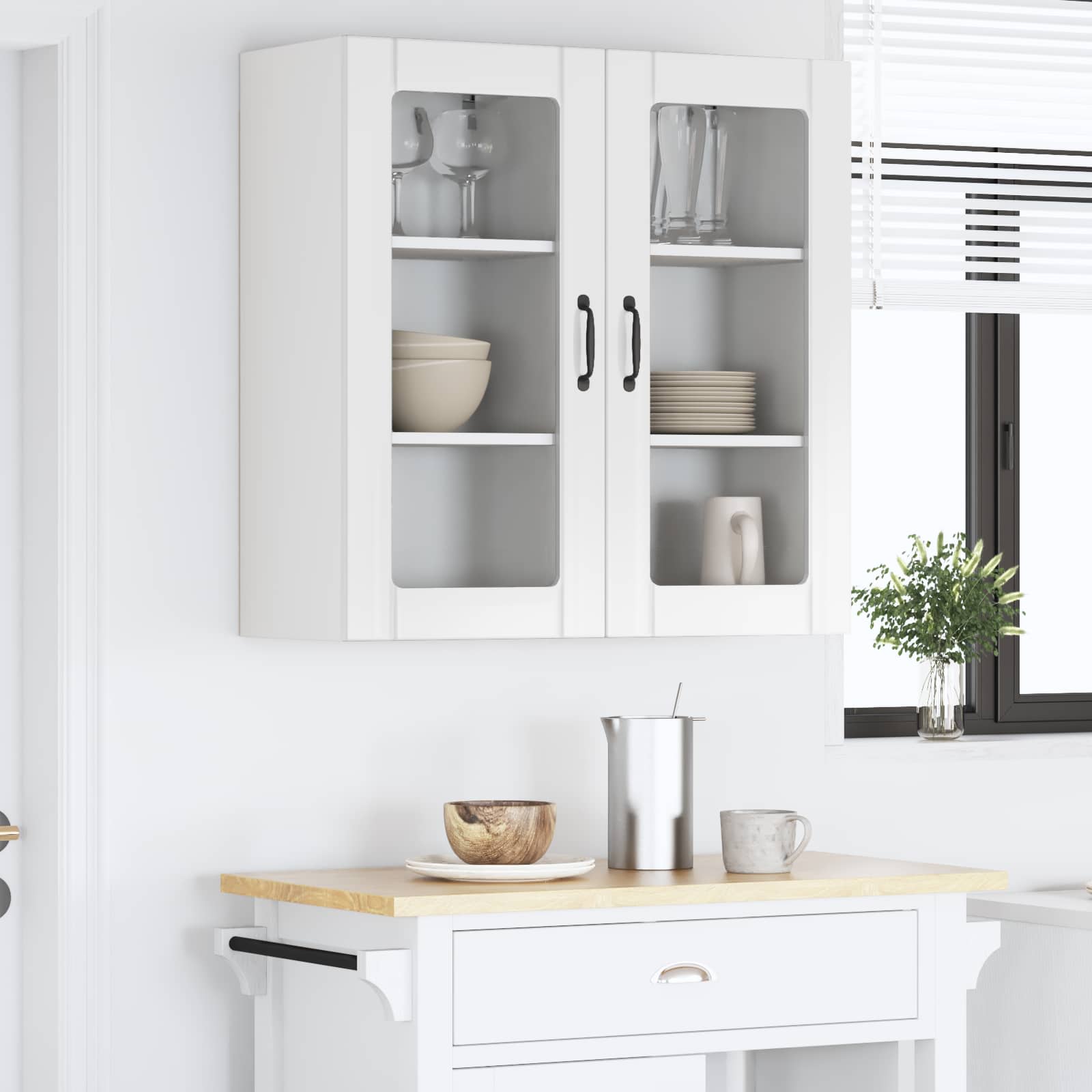Virtuvės spintelė 2 pcs Aukštai blizganti balta 40 x 31 x 80 cm