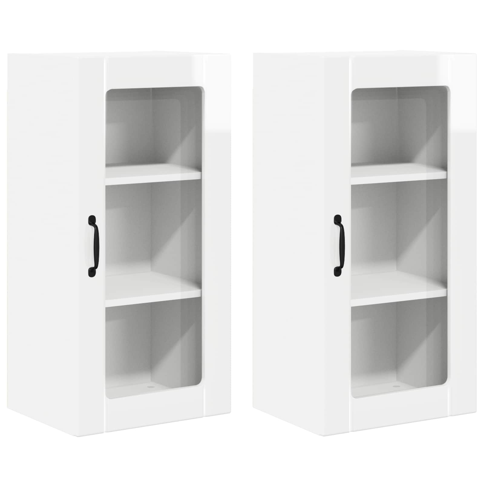 Virtuvės spintelė 2 pcs Aukštai blizganti balta 40 x 31 x 80 cm