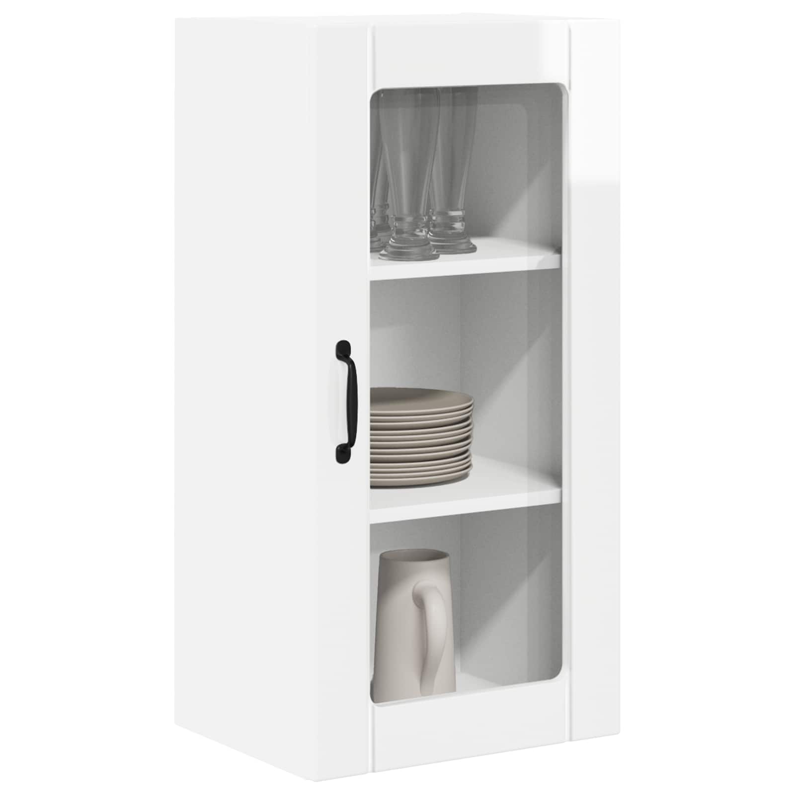 Virtuvės spintelė 2 pcs Aukštai blizganti balta 40 x 31 x 80 cm