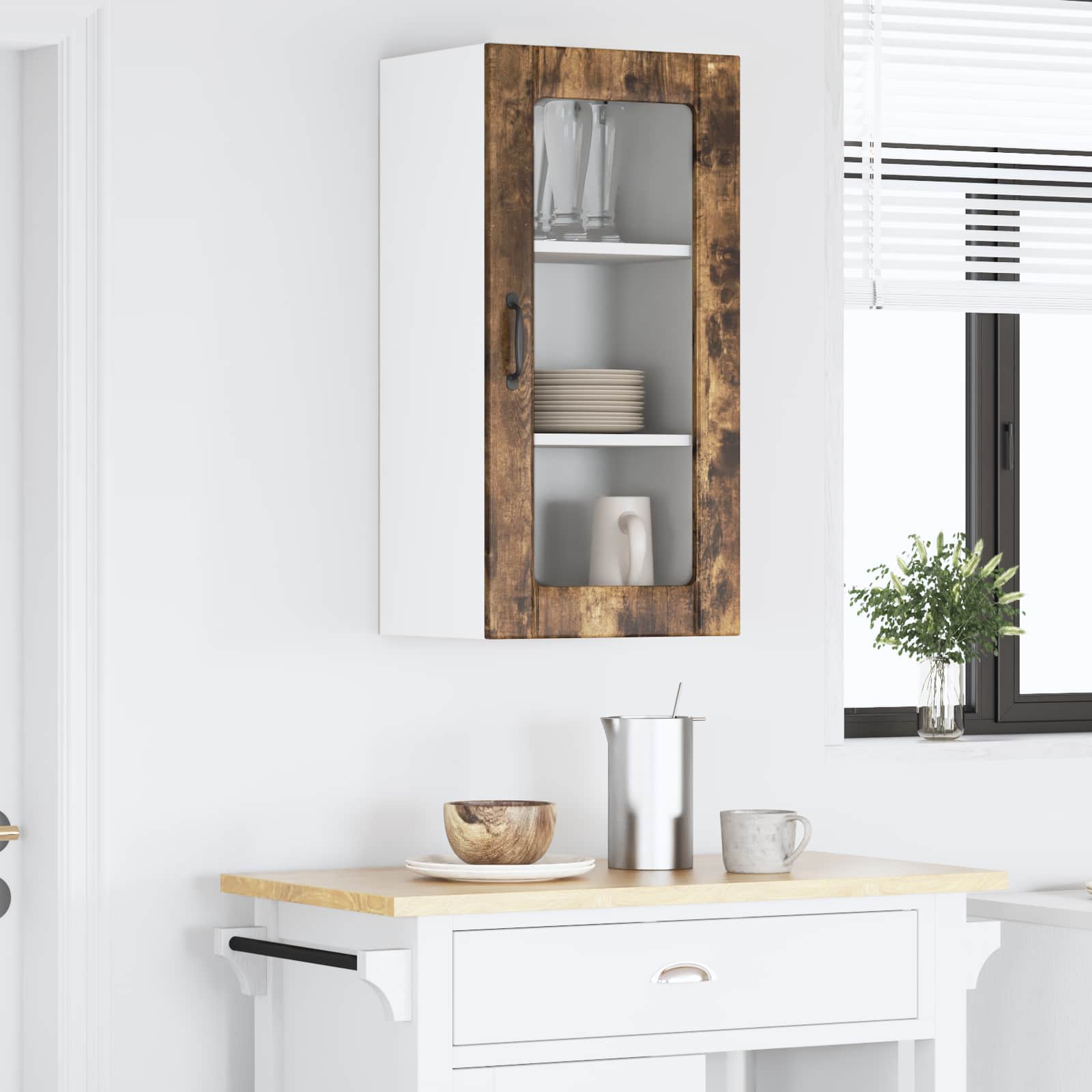 Kitchen Cabinet with Shelf Smoked Oak 40 x 31 x 80 cm