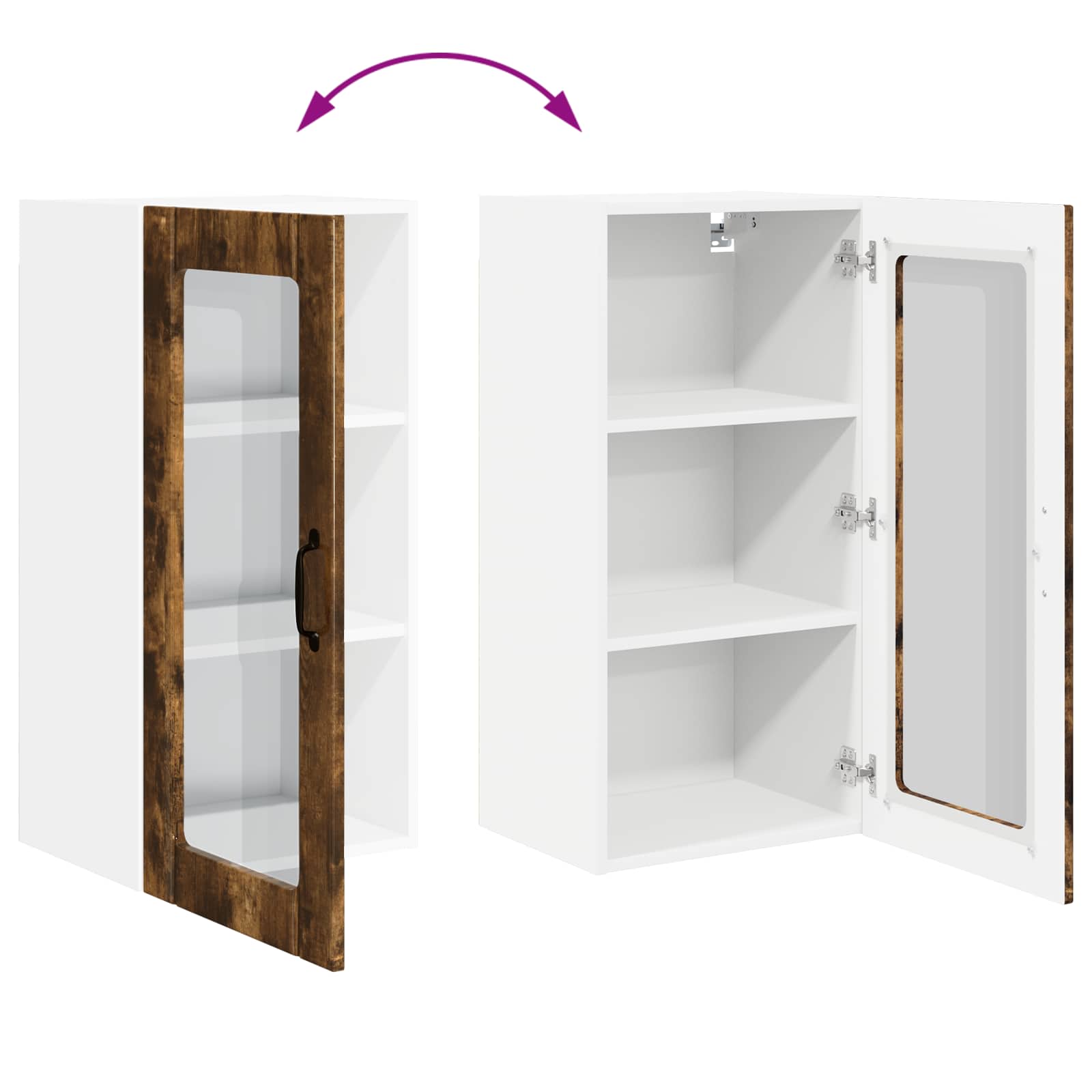 Kitchen Cabinet with Shelf Smoked Oak 40 x 31 x 80 cm