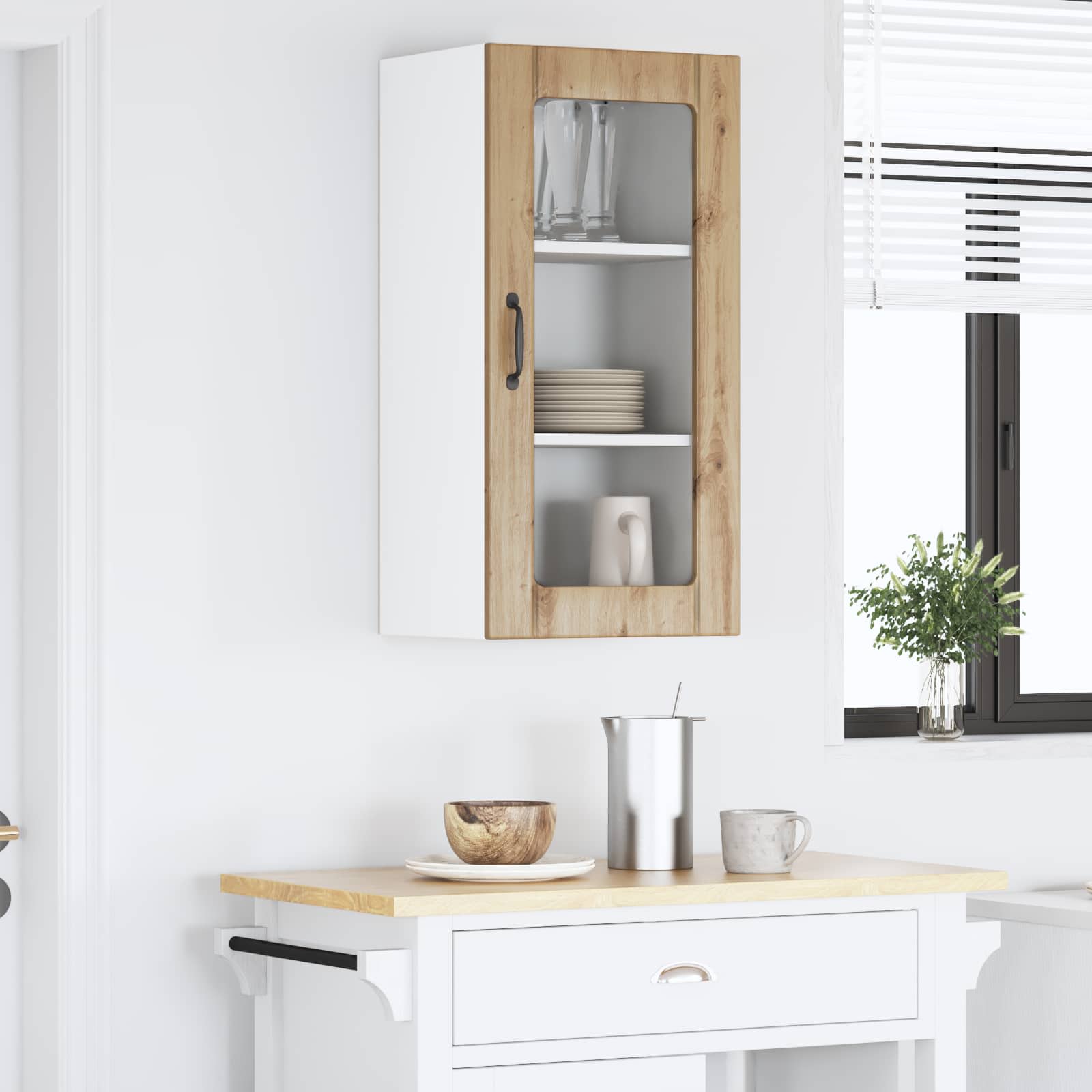 Kitchen cabinet with shelf Crafted Oak 40 x 31 x 80 cm