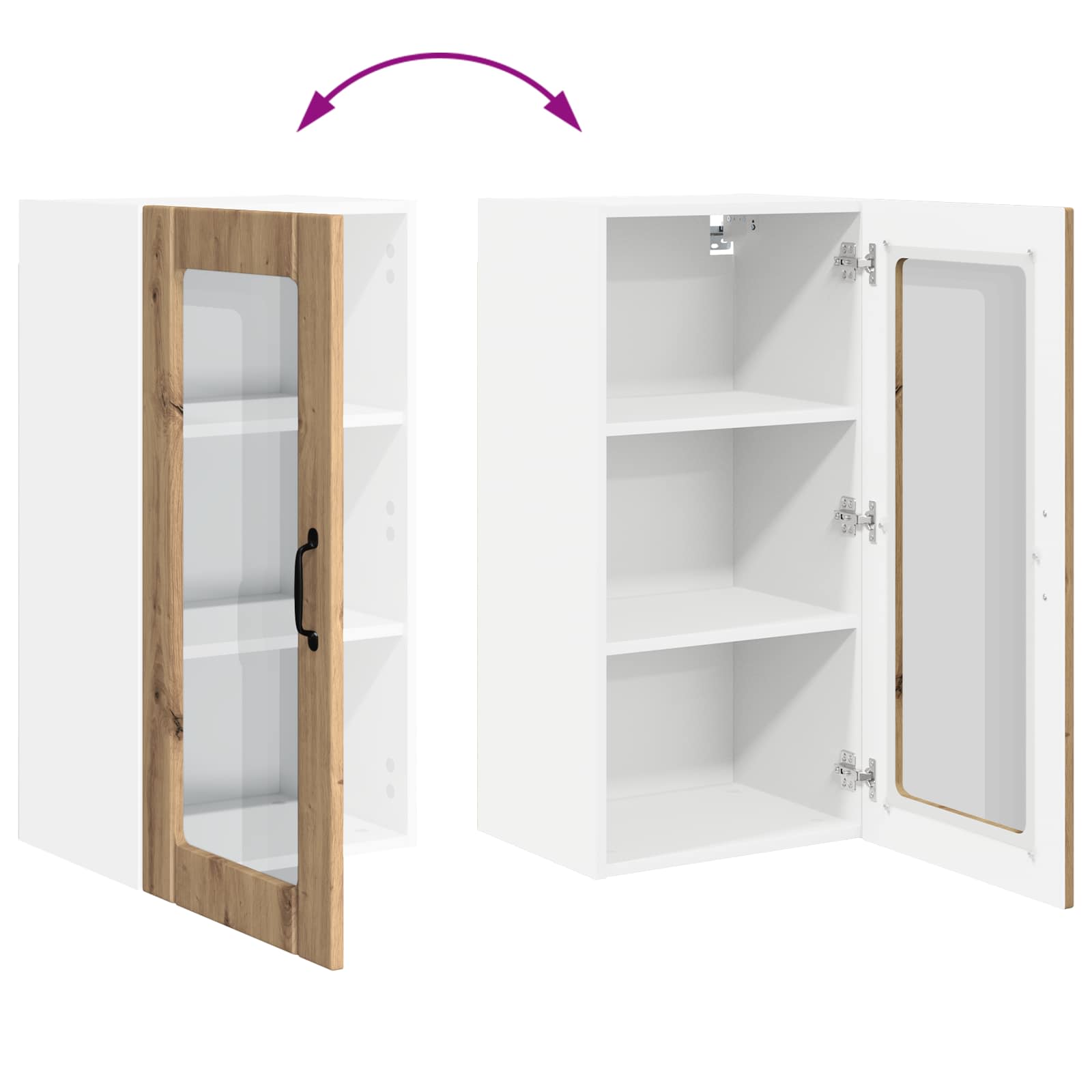 Kitchen cabinet with shelf Crafted Oak 40 x 31 x 80 cm