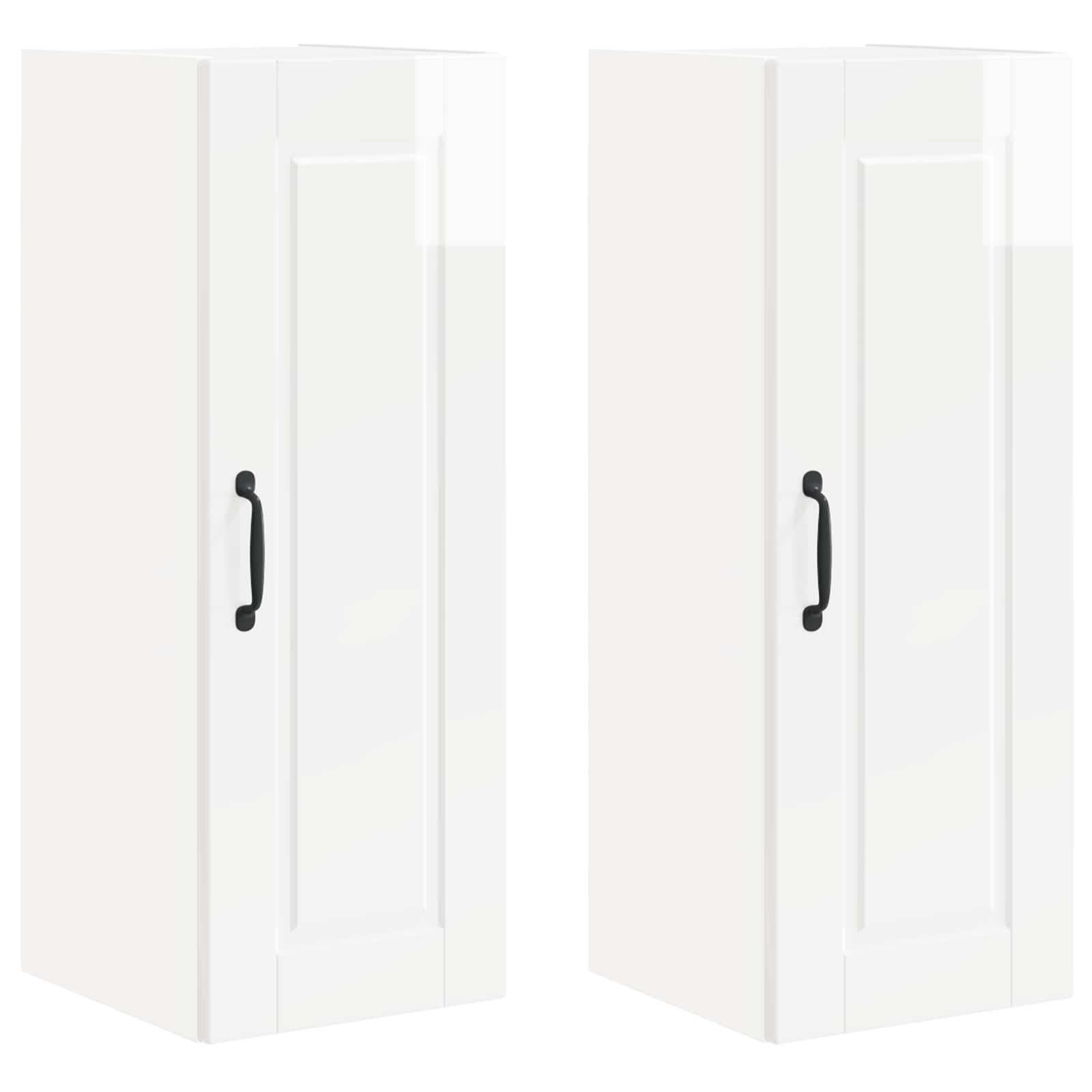 Kitchen Cabinet 2 pcs High Gloss White 30 x 31 x 80 cm