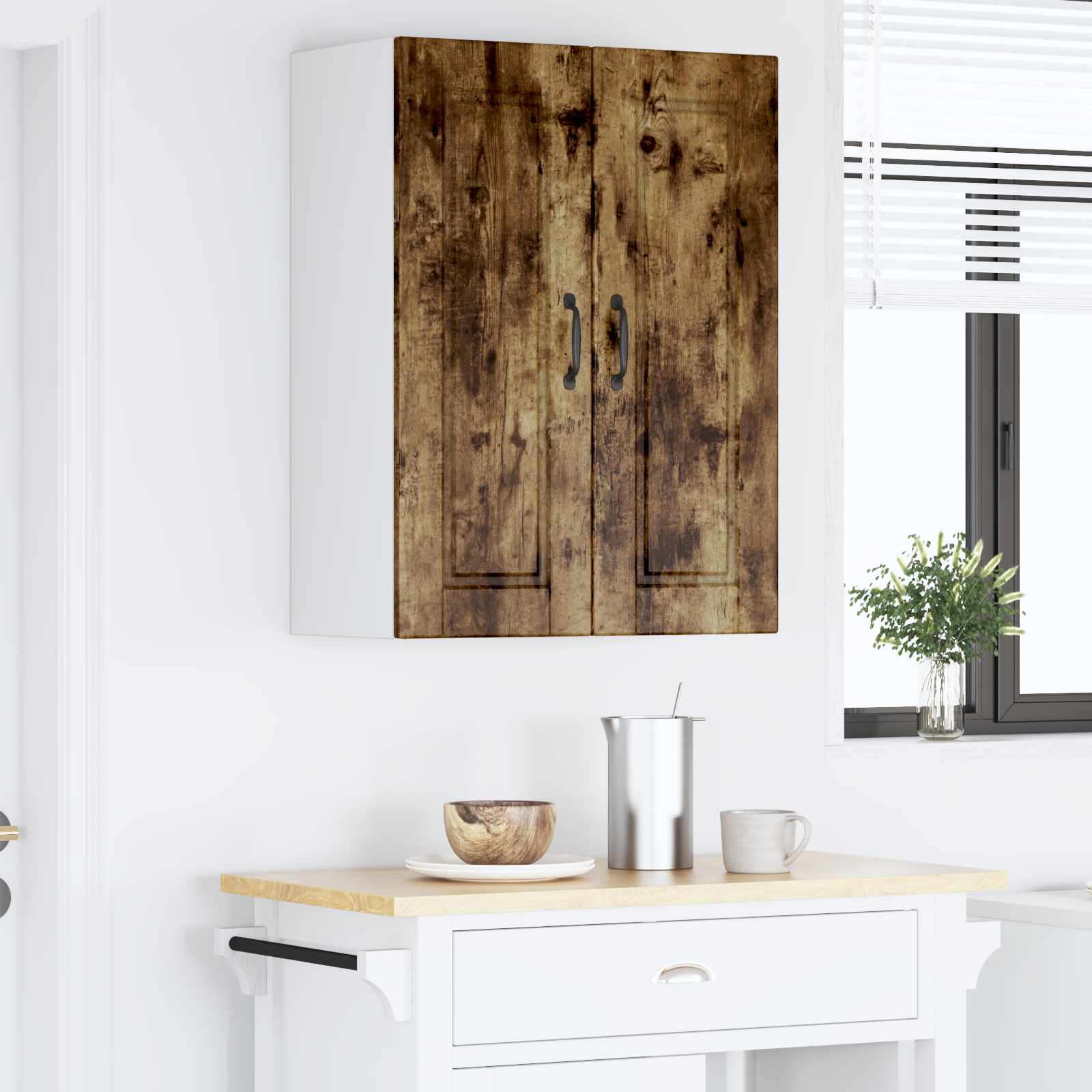 Virtuvės spintelė 2 pcs Rūkyta ąžuolas 30 x 31 x 80 cm