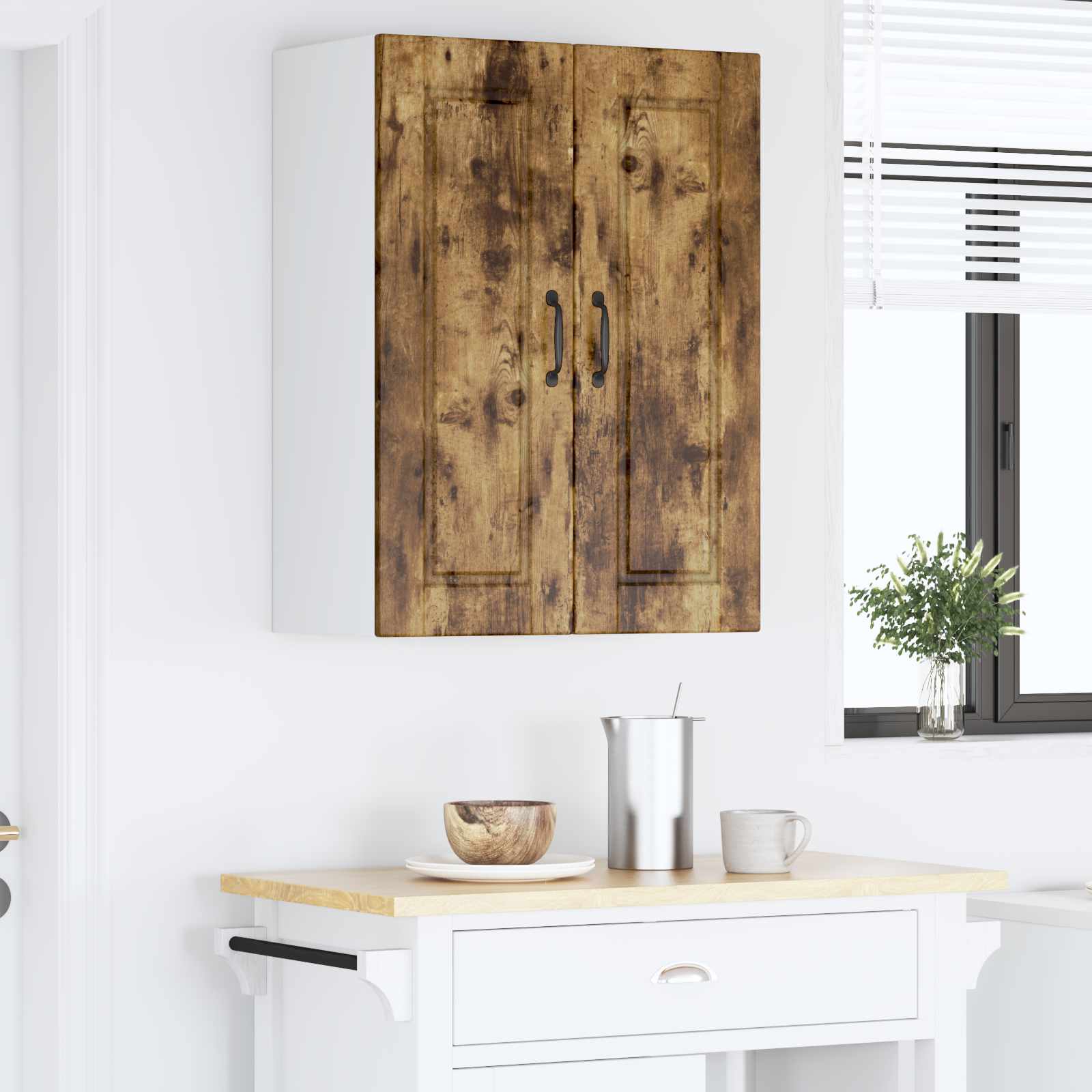 Kitchen cabinet with shelf Smoked oak 60 x 31 x 80 cm