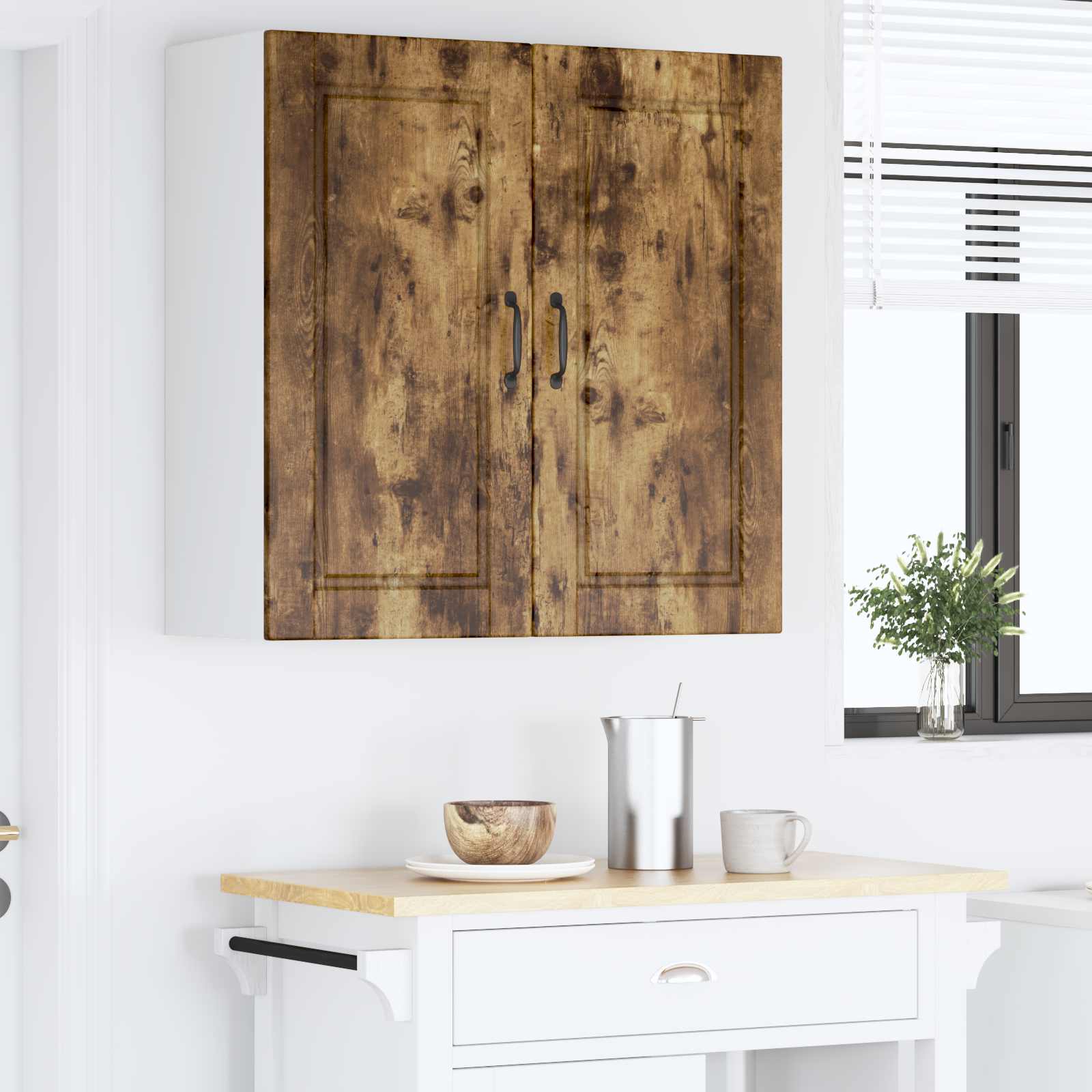 Kitchen cabinet with shelf Smoked oak 80 x 31 x 80 cm