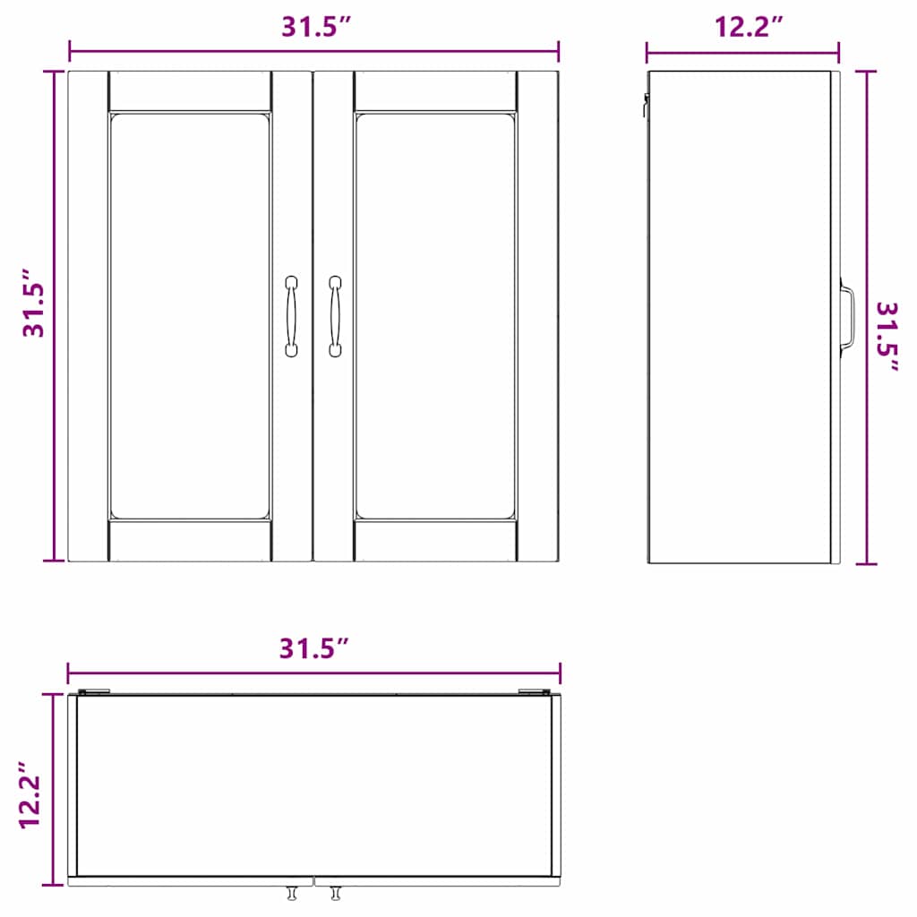 Kitchen Cabinet Black 80 x 31 x 80 cm Engineered Wood