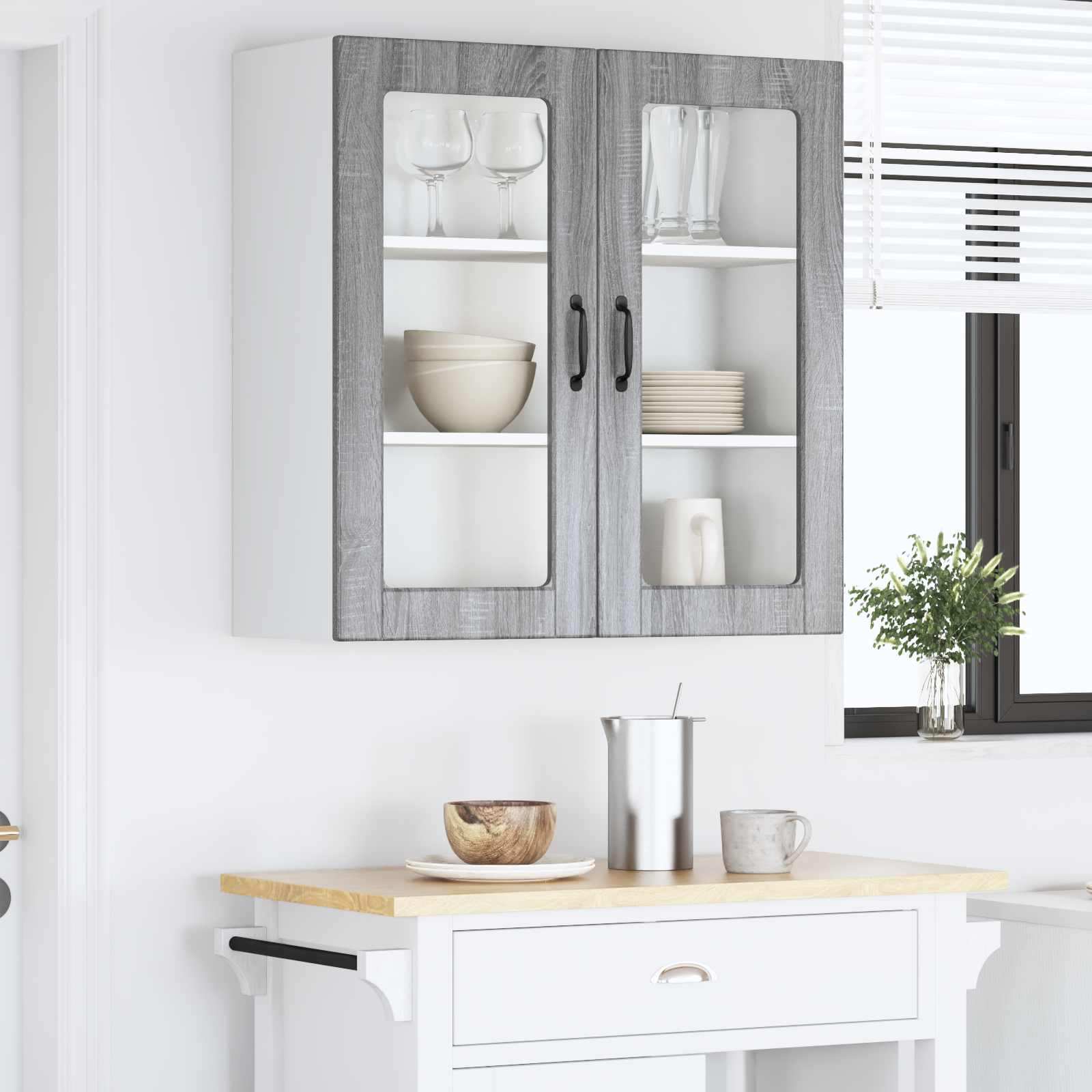 Virtuves skapis ar plauktu Pelēks Sonoma 80 x 31 x 80 cm