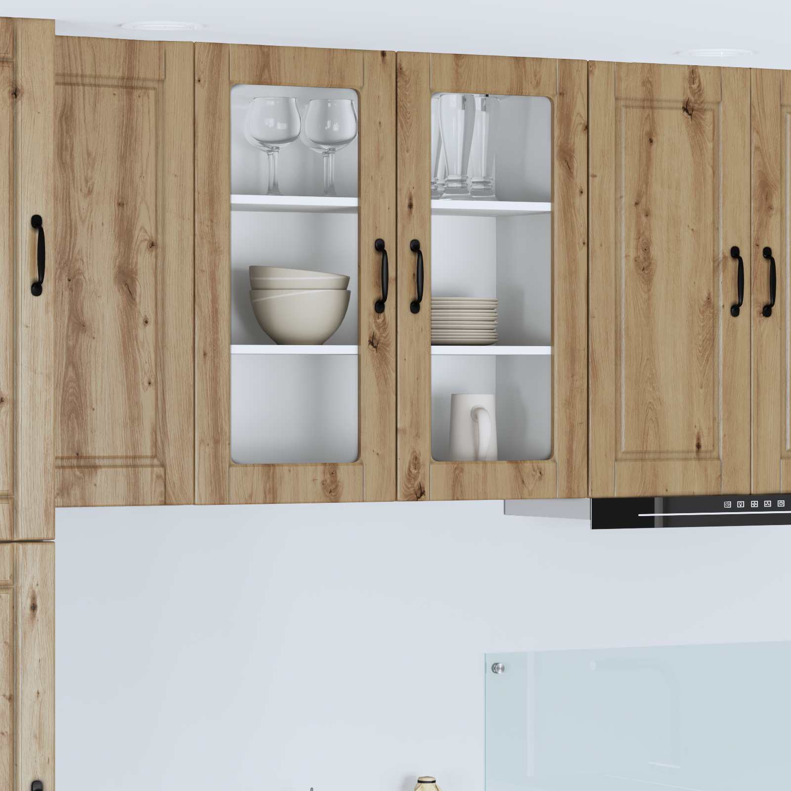 Kitchen cabinet with shelf Crafted oak 80 x 31 x 80 cm