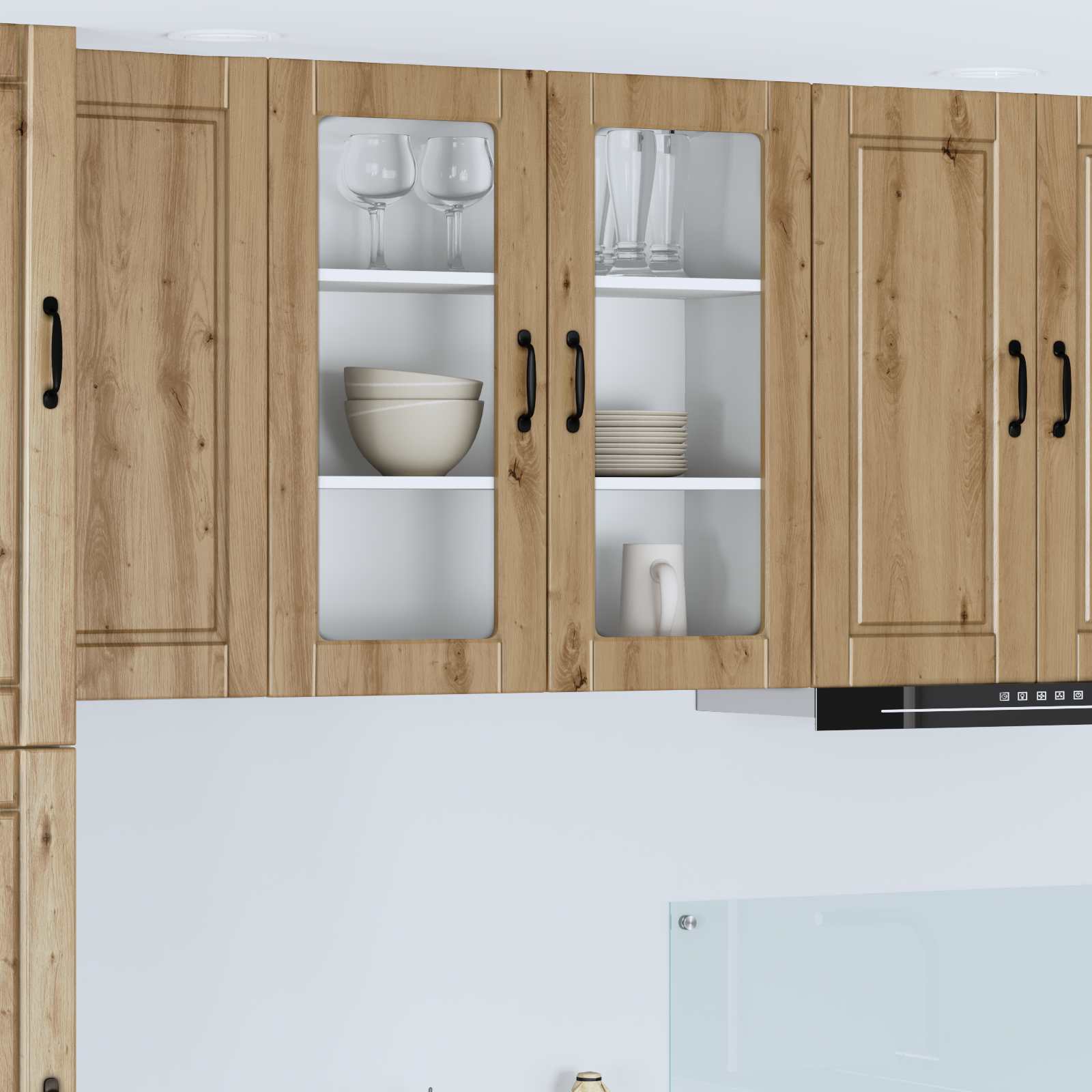 Kitchen cabinet with shelf Crafted oak 80 x 31 x 80 cm