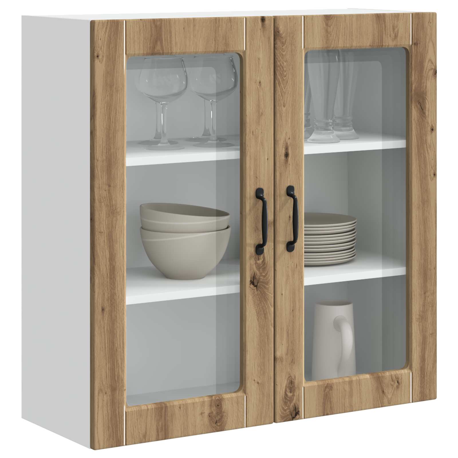 Kitchen cabinet with shelf Crafted oak 80 x 31 x 80 cm