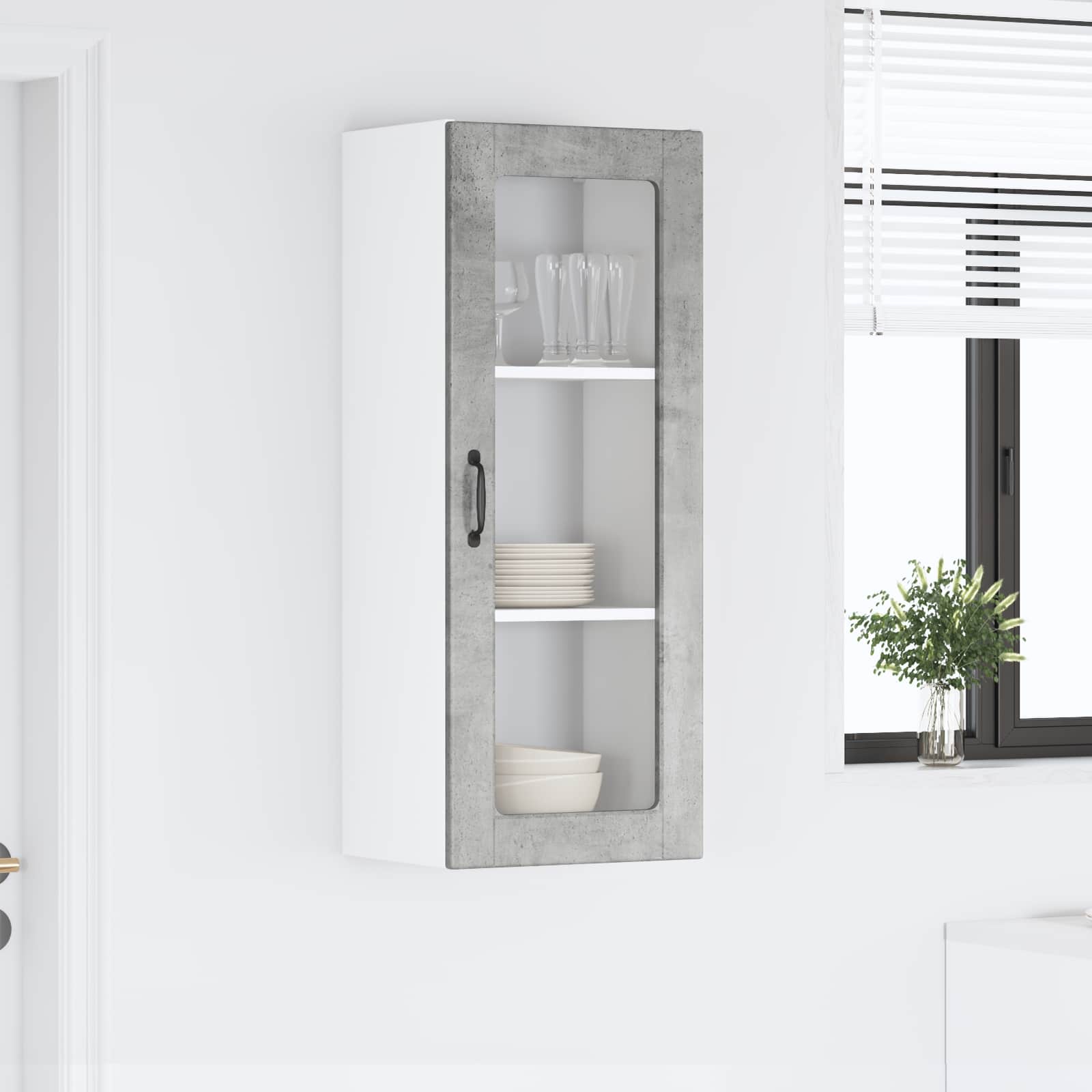 Virtuvės spintelė su lentyna Betono pilka 40 x 31 x 100 cm