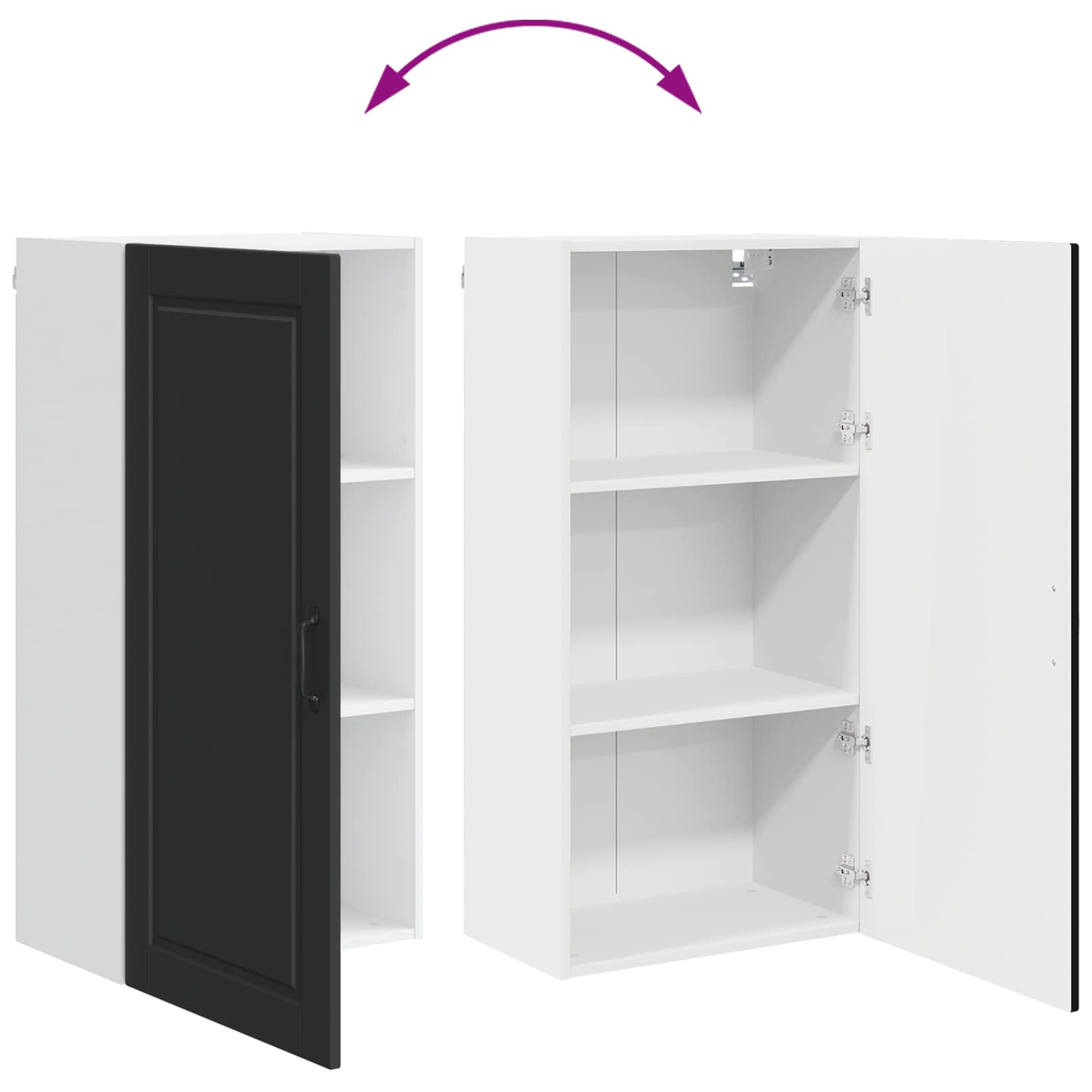 Virtuves skapis Melns 50 x 31 x 100 cm Apstrādāta koksne