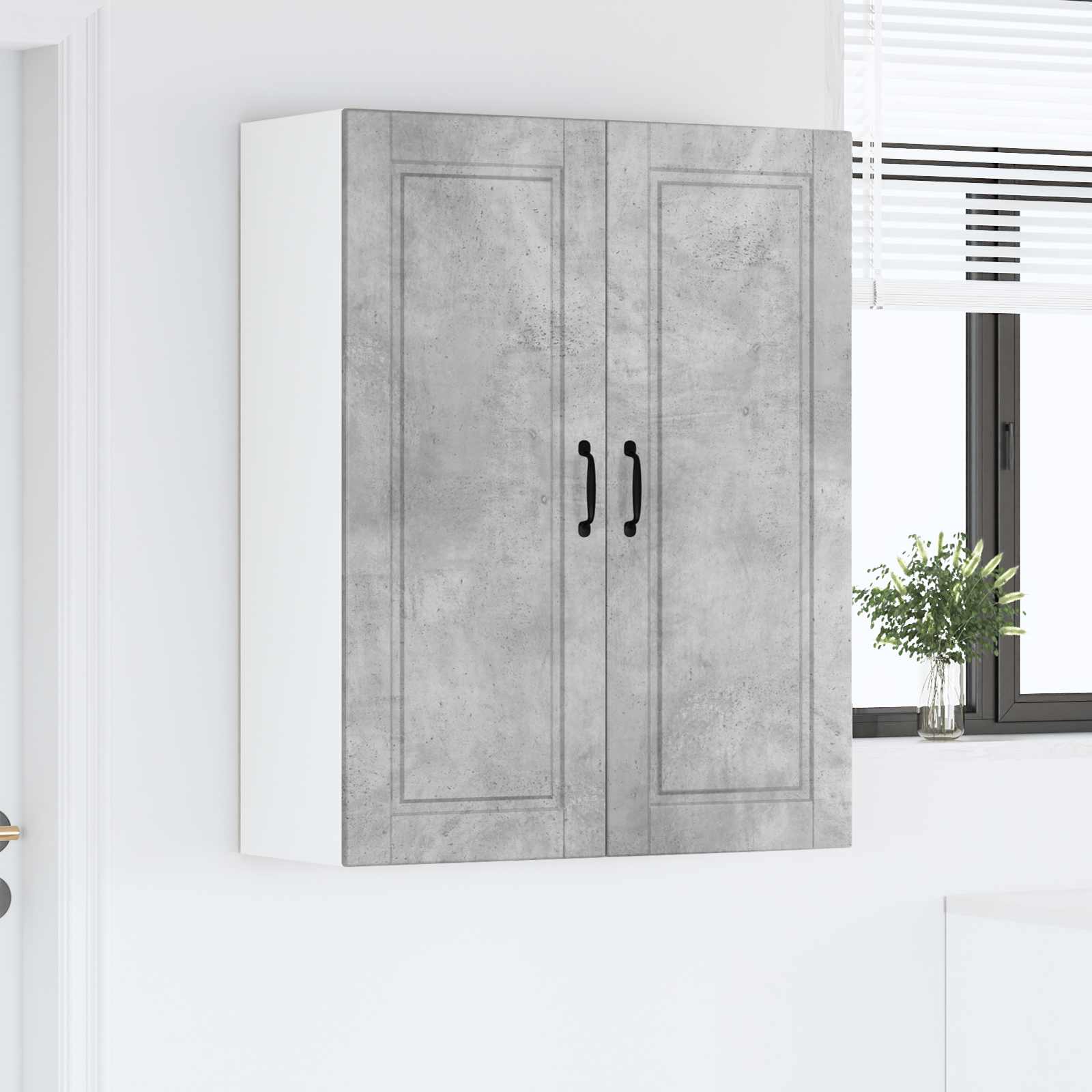 Virtuvės spintelė su lentyna Betono pilka 80 x 31 x 100 cm