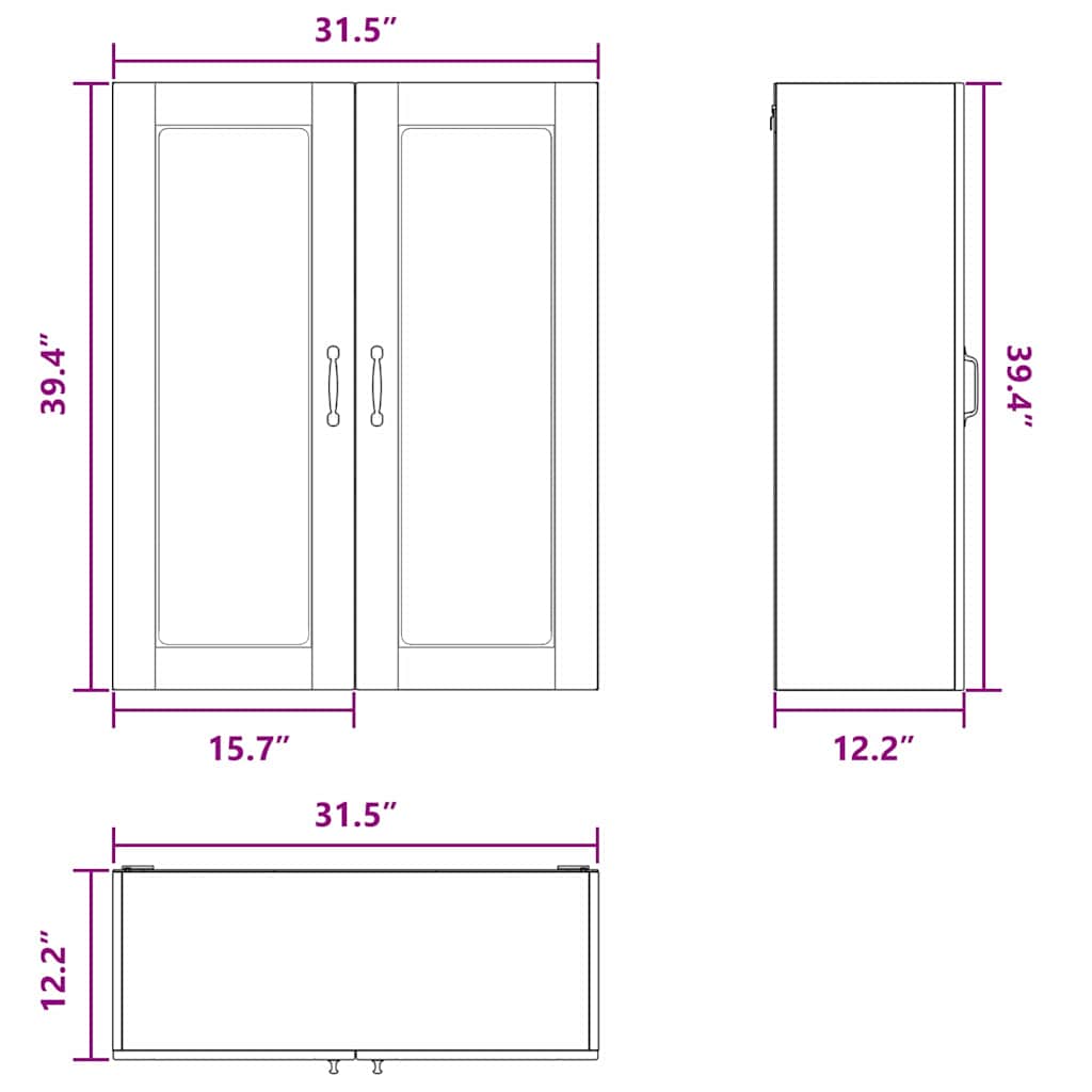 Kitchen Cabinet Black 80 x 31 x 100 cm Engineered Wood