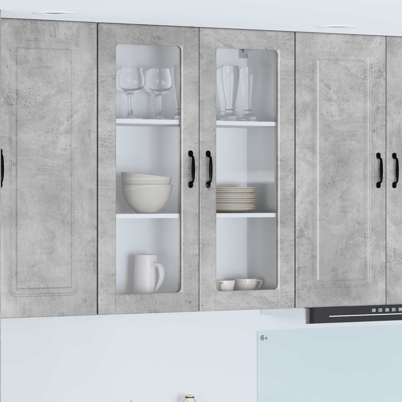 Kitchen wall cabinet Concrete grey 80 x 31 x 100 cm