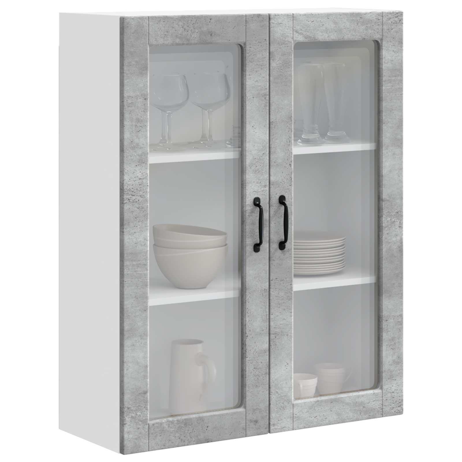 Kitchen wall cabinet Concrete grey 80 x 31 x 100 cm