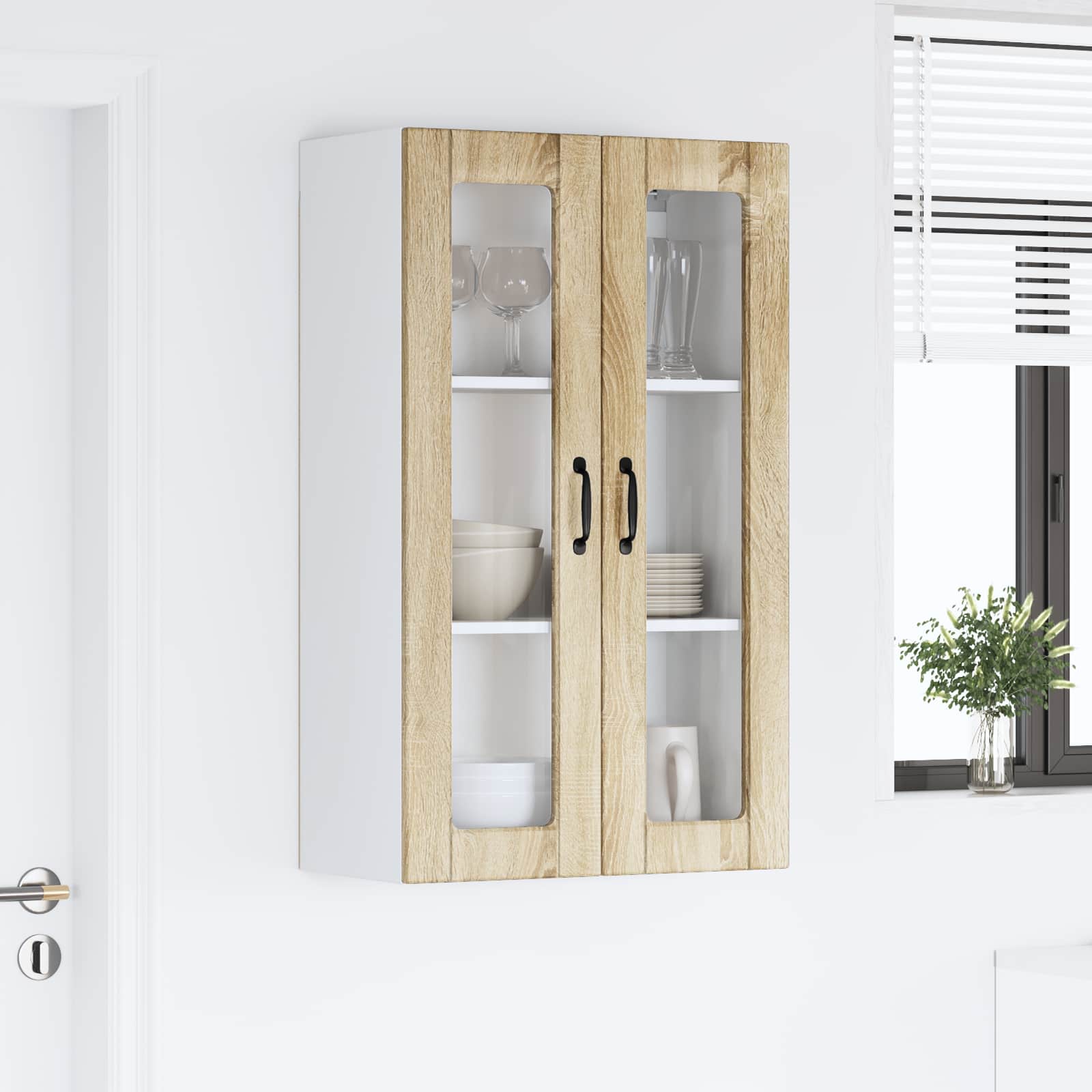 Virtuves skapis ar plauktu Sonoma ozols 60 x 31 x 100 cm