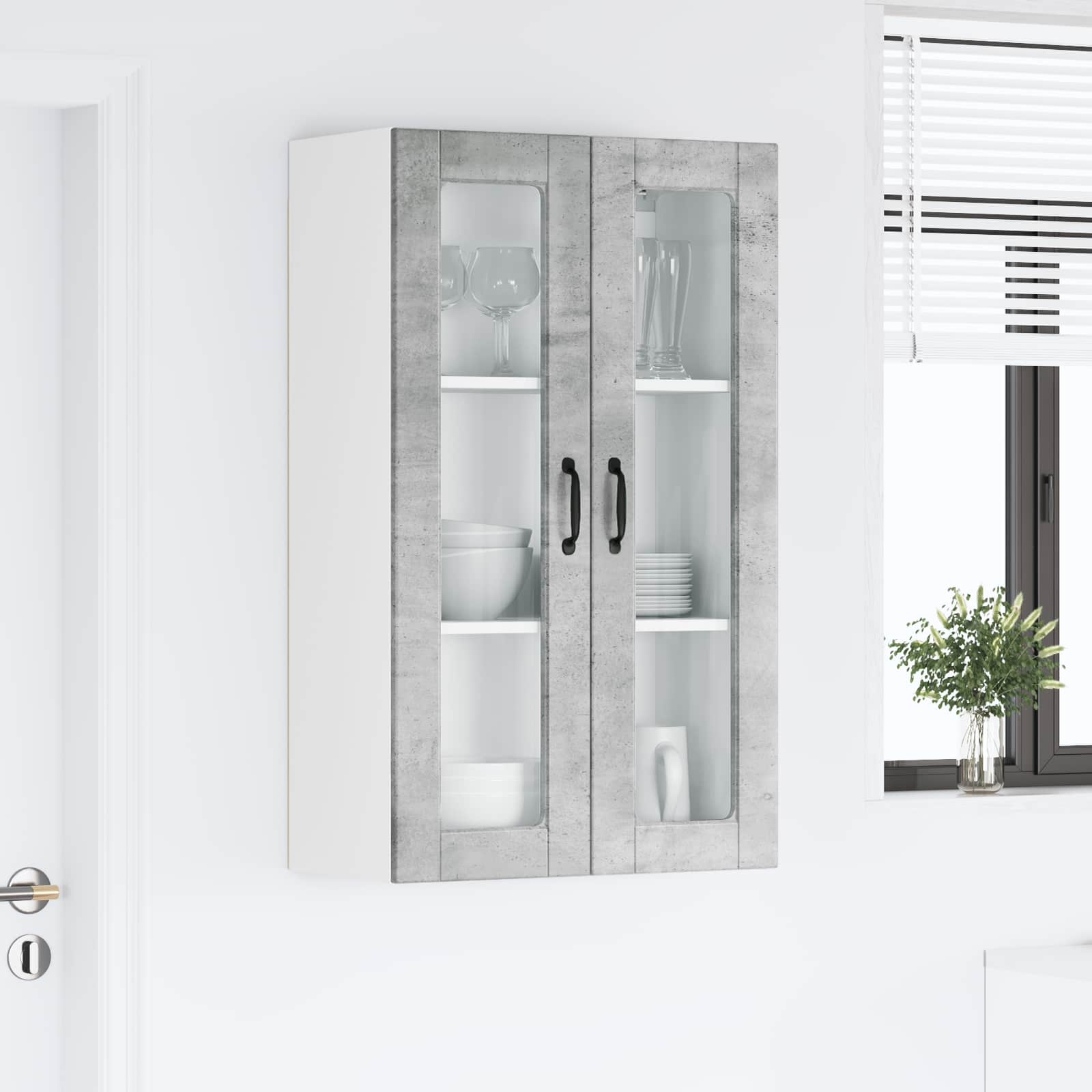 Kitchen Cabinet with Shelf Concrete Grey 60 x 31 x 100 cm