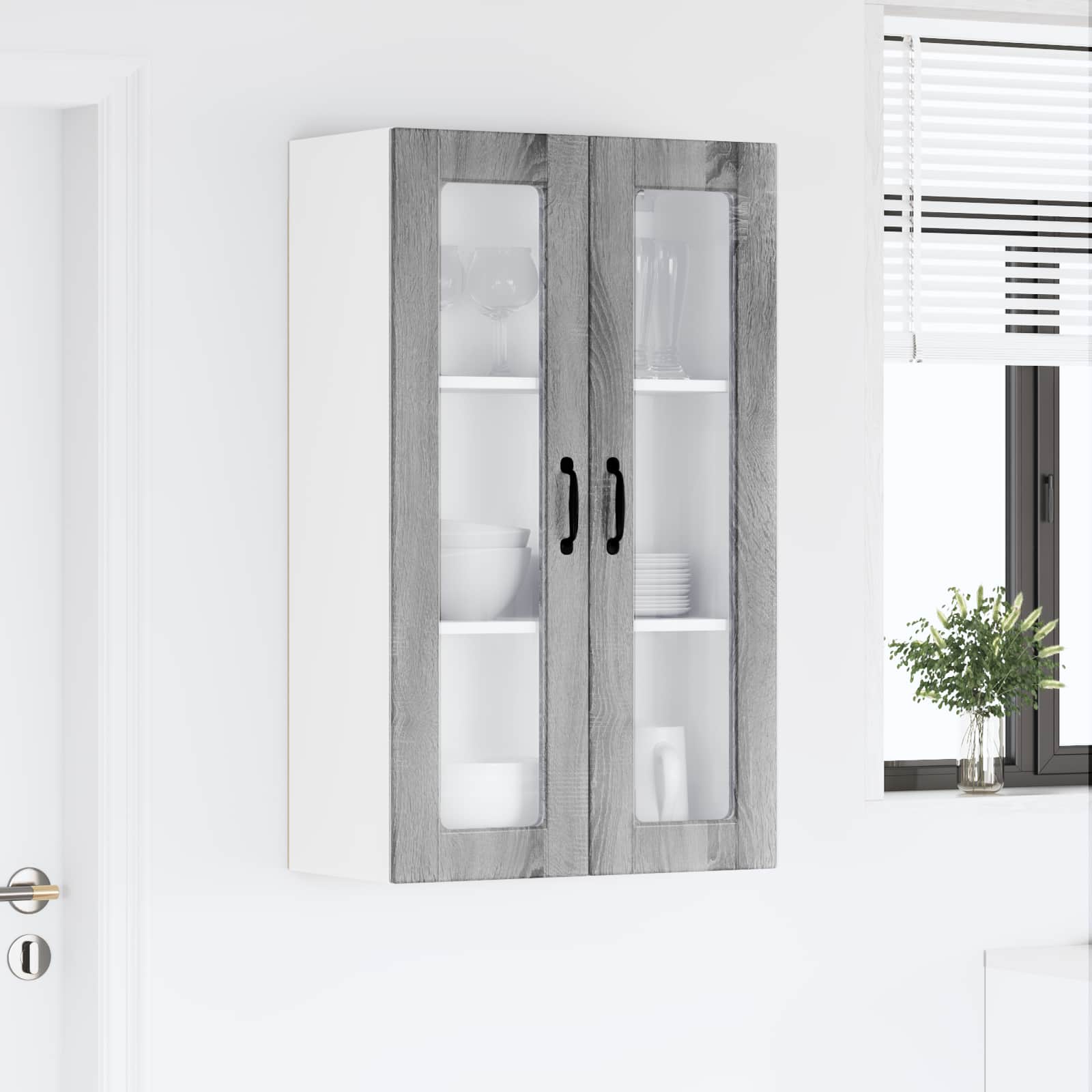 Kitchen Cabinet with Shelf Grey Sonoma 60 x 31 x 100 cm