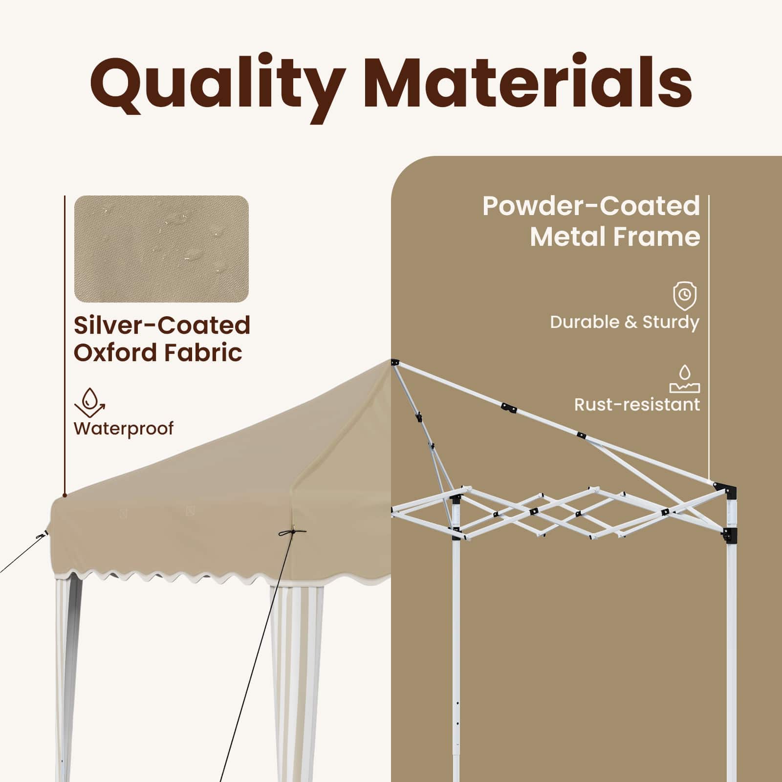 Pop-Up Party Tent Cream 195 x 195 x 245 cm