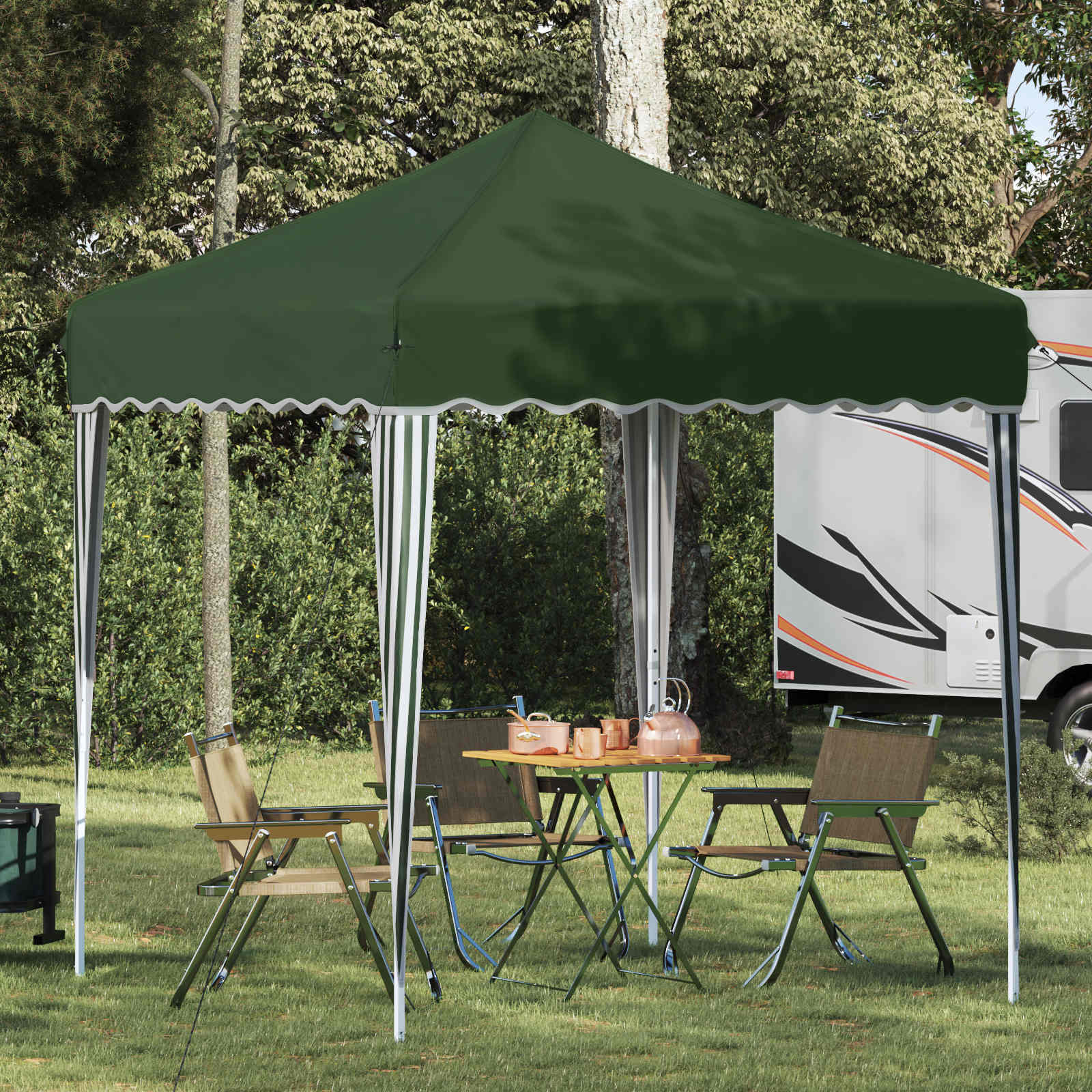Pop-up Party Tent Green 195 x 195 x 245 cm