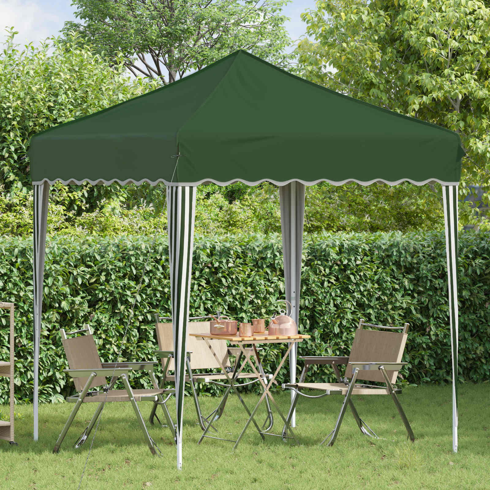 Pop-up Party Tent Green 195 x 195 x 245 cm