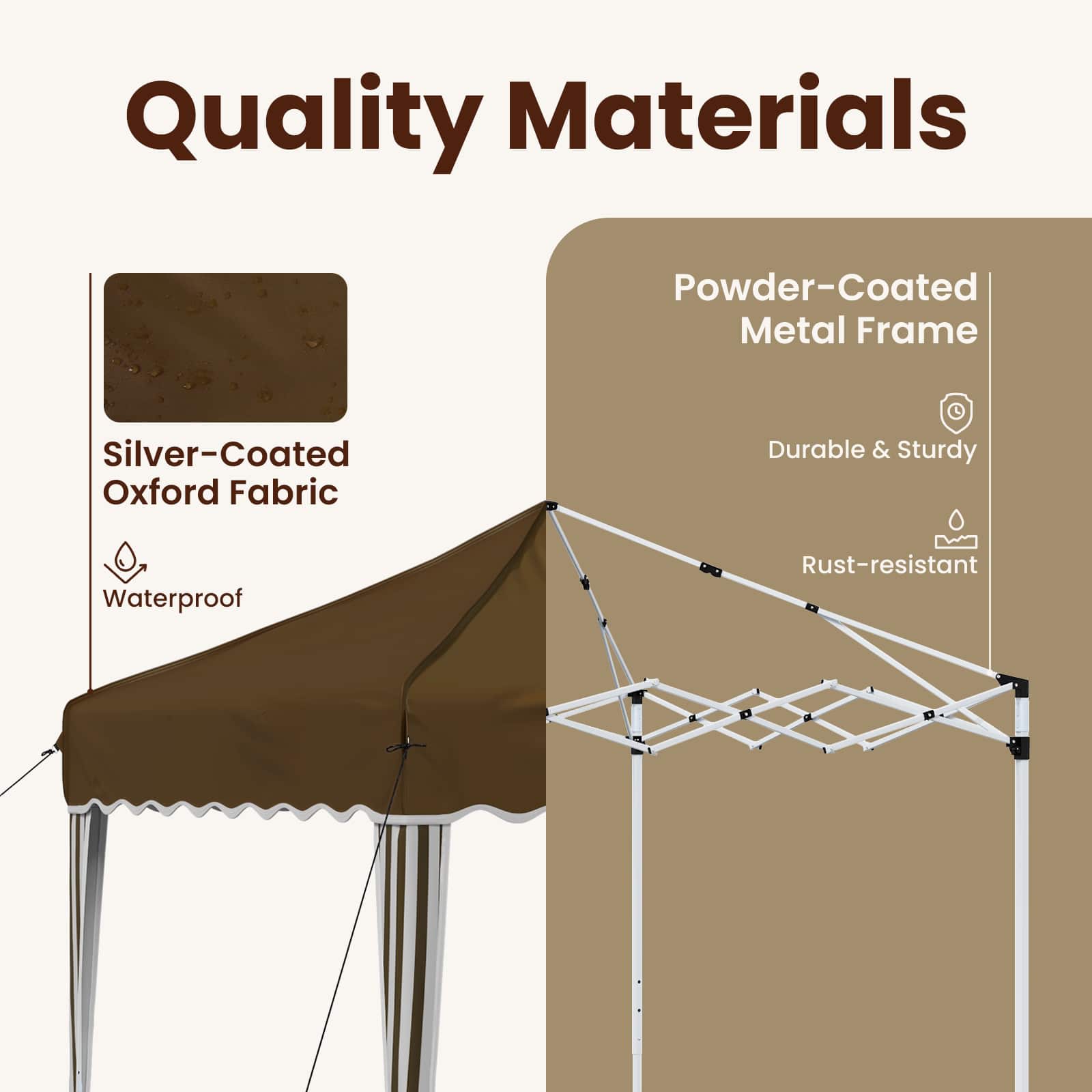 Pop-up Party Tent Taupe 195 x 195 x 245 cm
