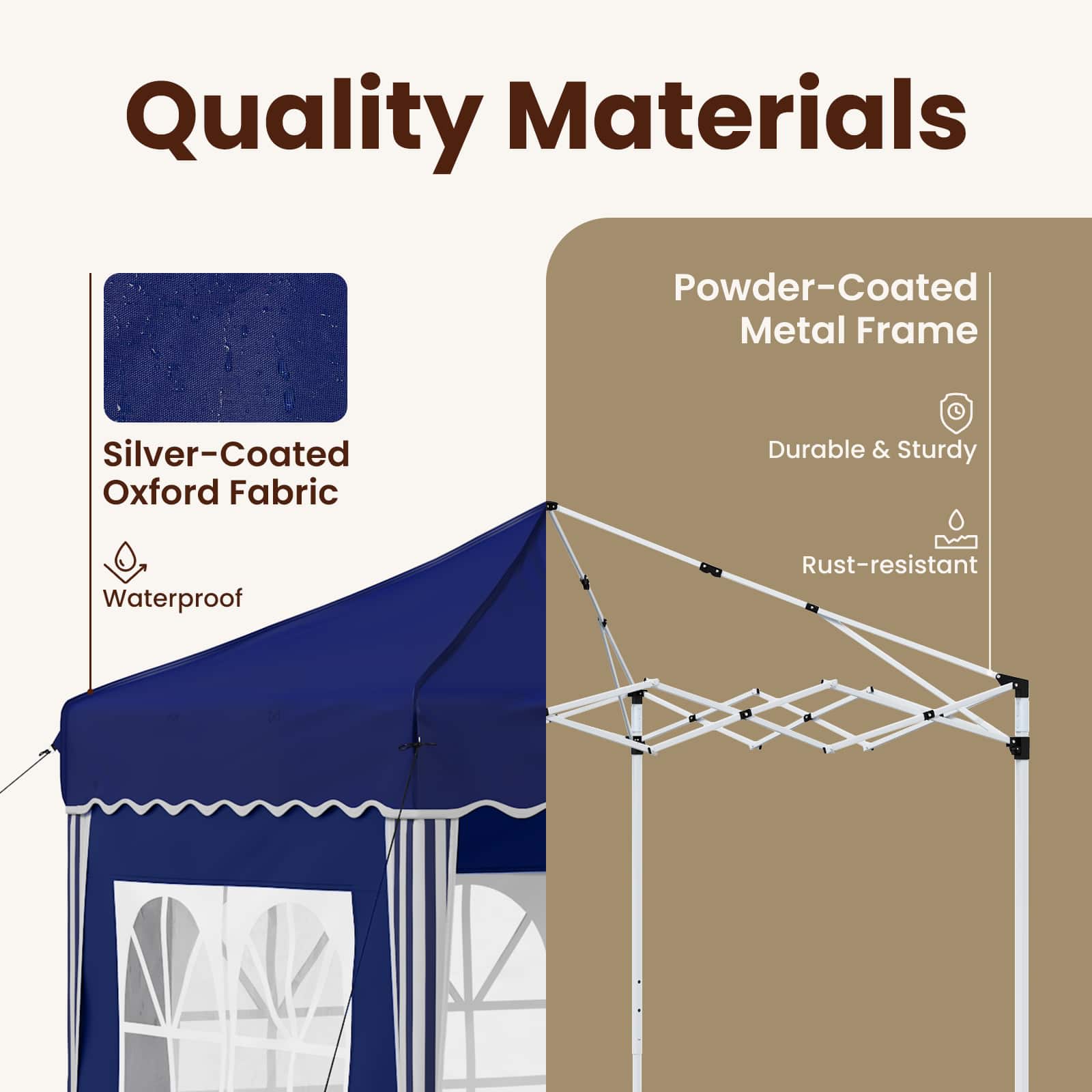 Pop-up Party Tent Blue 195 x 195 x 245 cm
