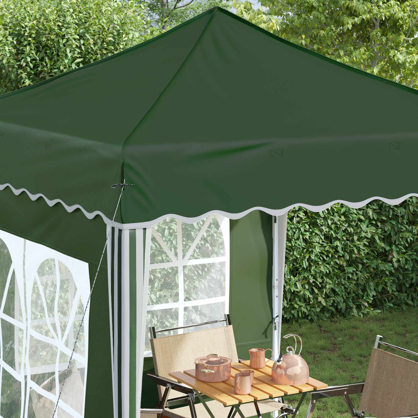 Pop-up Party Tent Green 195 x 195 x 245 cm