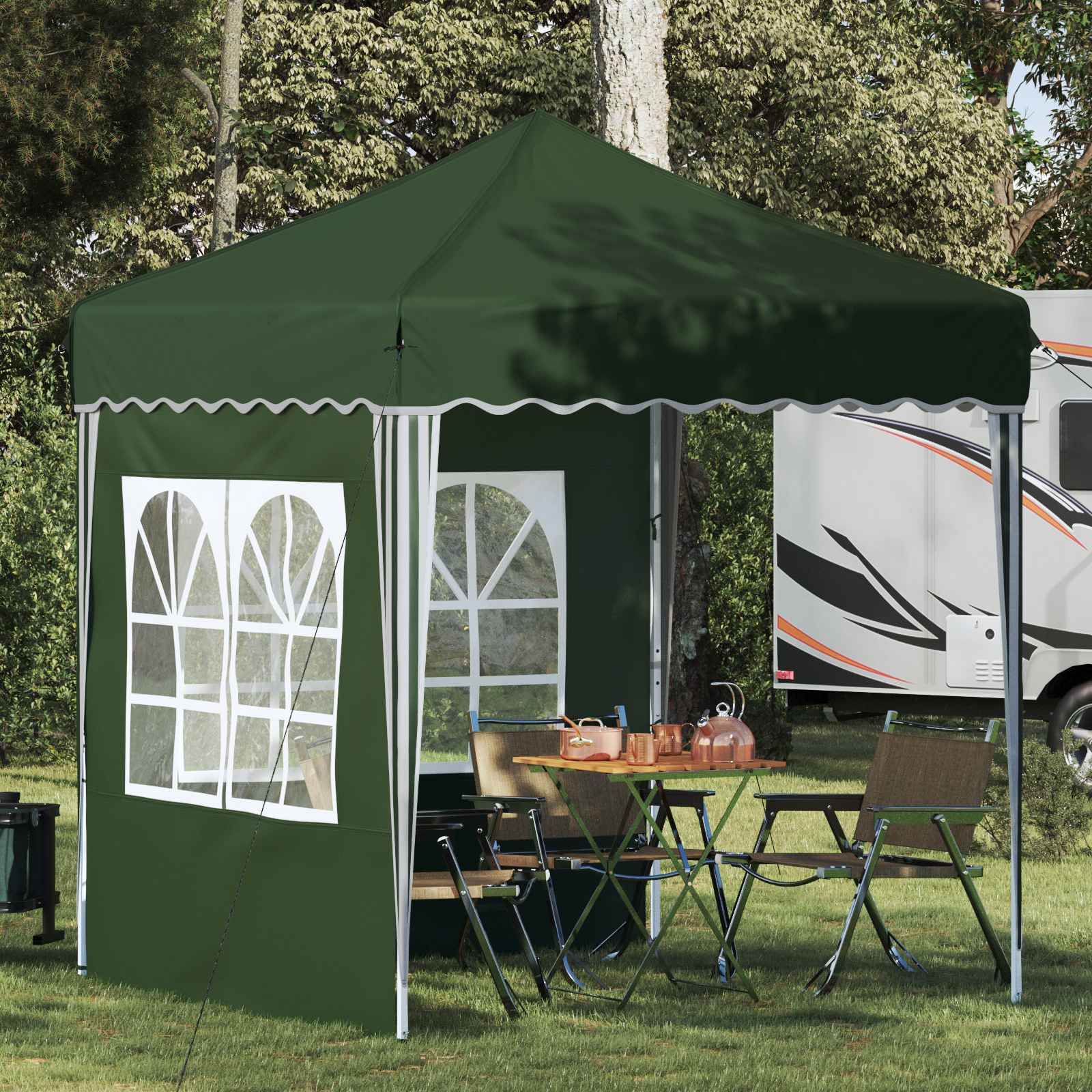 Pop-up Party Tent Green 195 x 195 x 245 cm