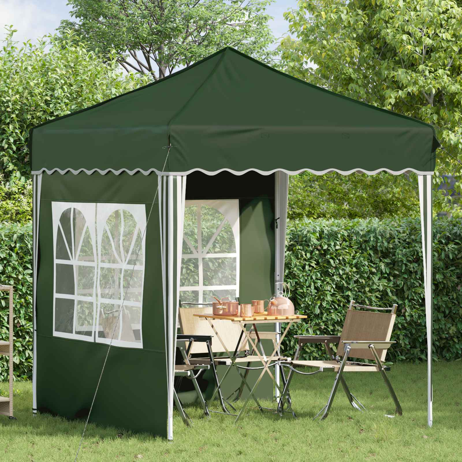 Pop-up Party Tent Green 195 x 195 x 245 cm
