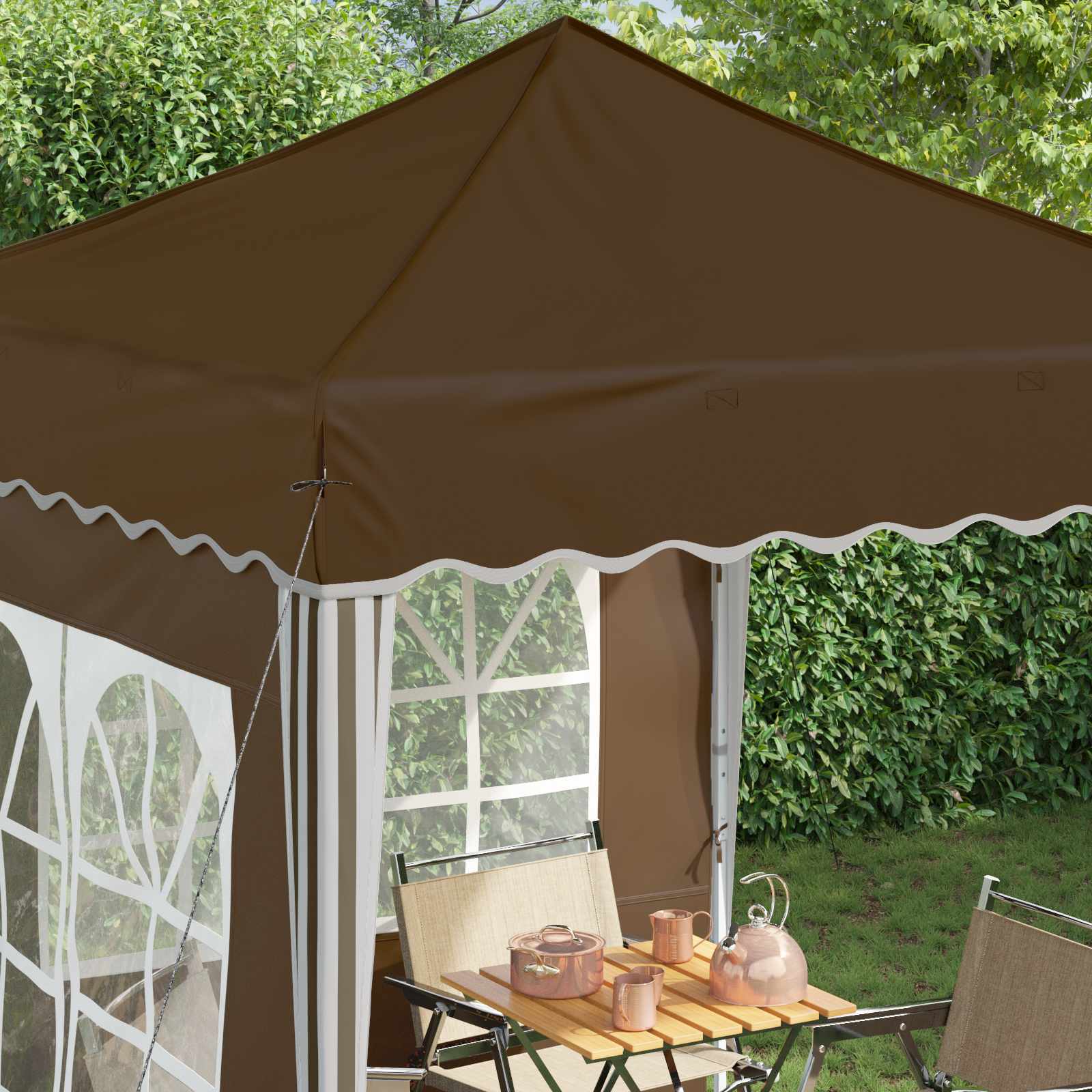 Pop-up Party Tent Taupe 195 x 195 x 245 cm