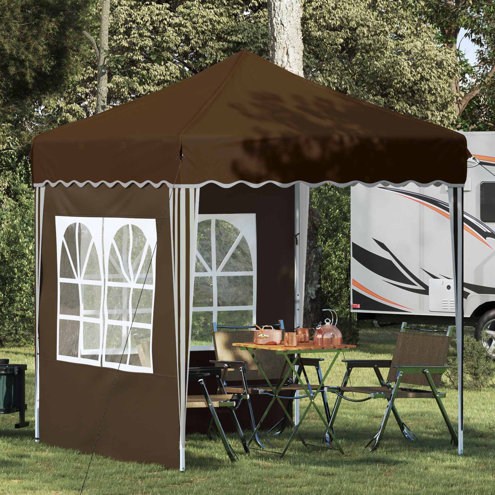 Pop-up Party Tent Taupe 195 x 195 x 245 cm