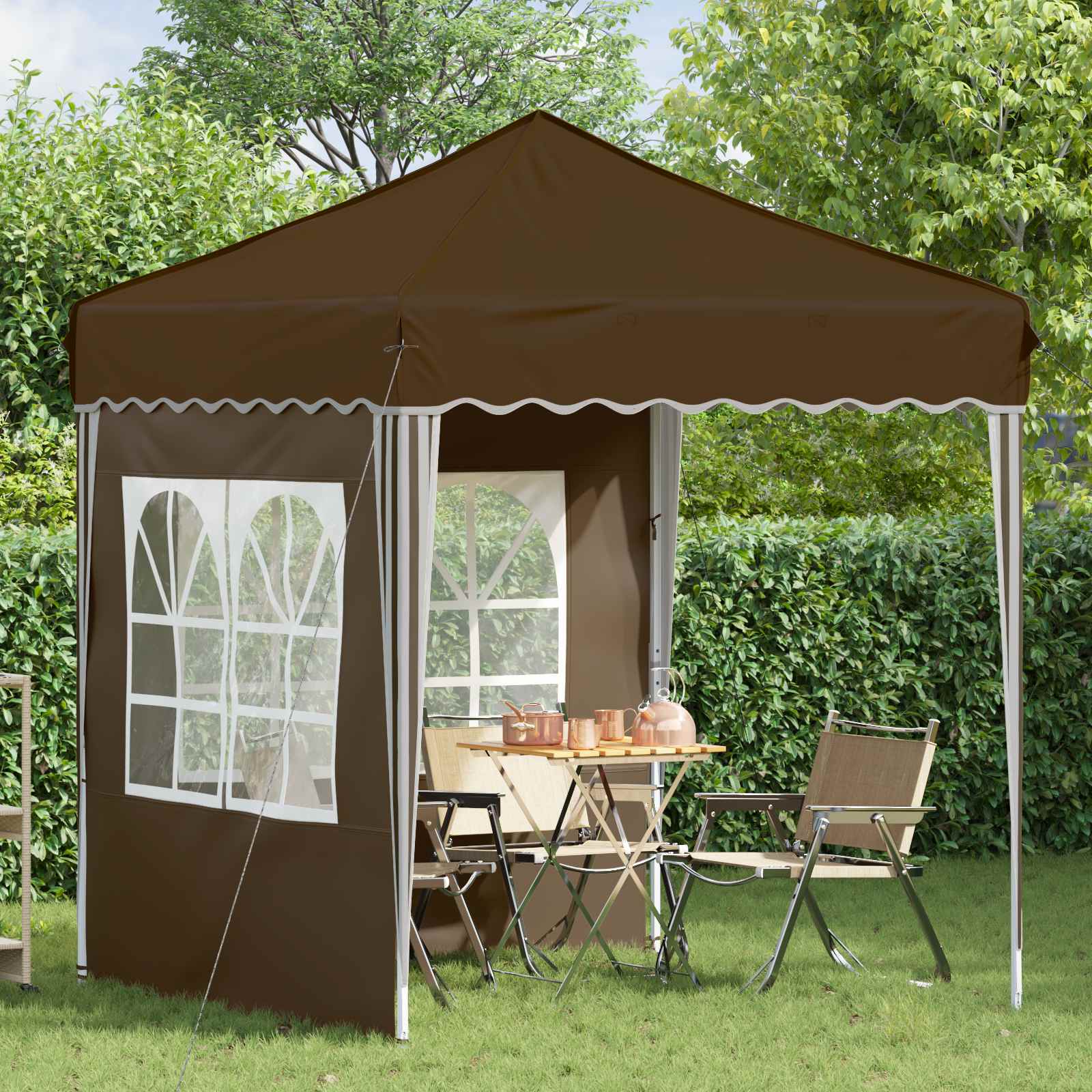 Pop-up Party Tent Taupe 195 x 195 x 245 cm