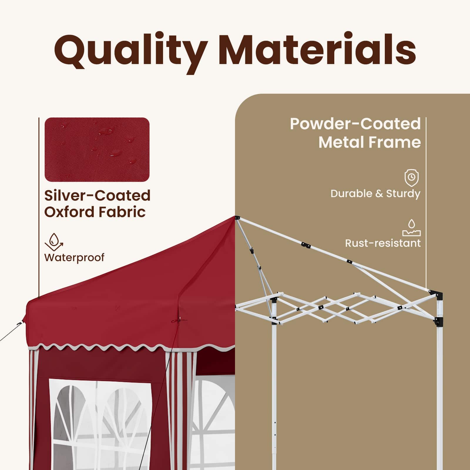 Pop-up Party Tent Cherry 195 x 195 x 245 cm