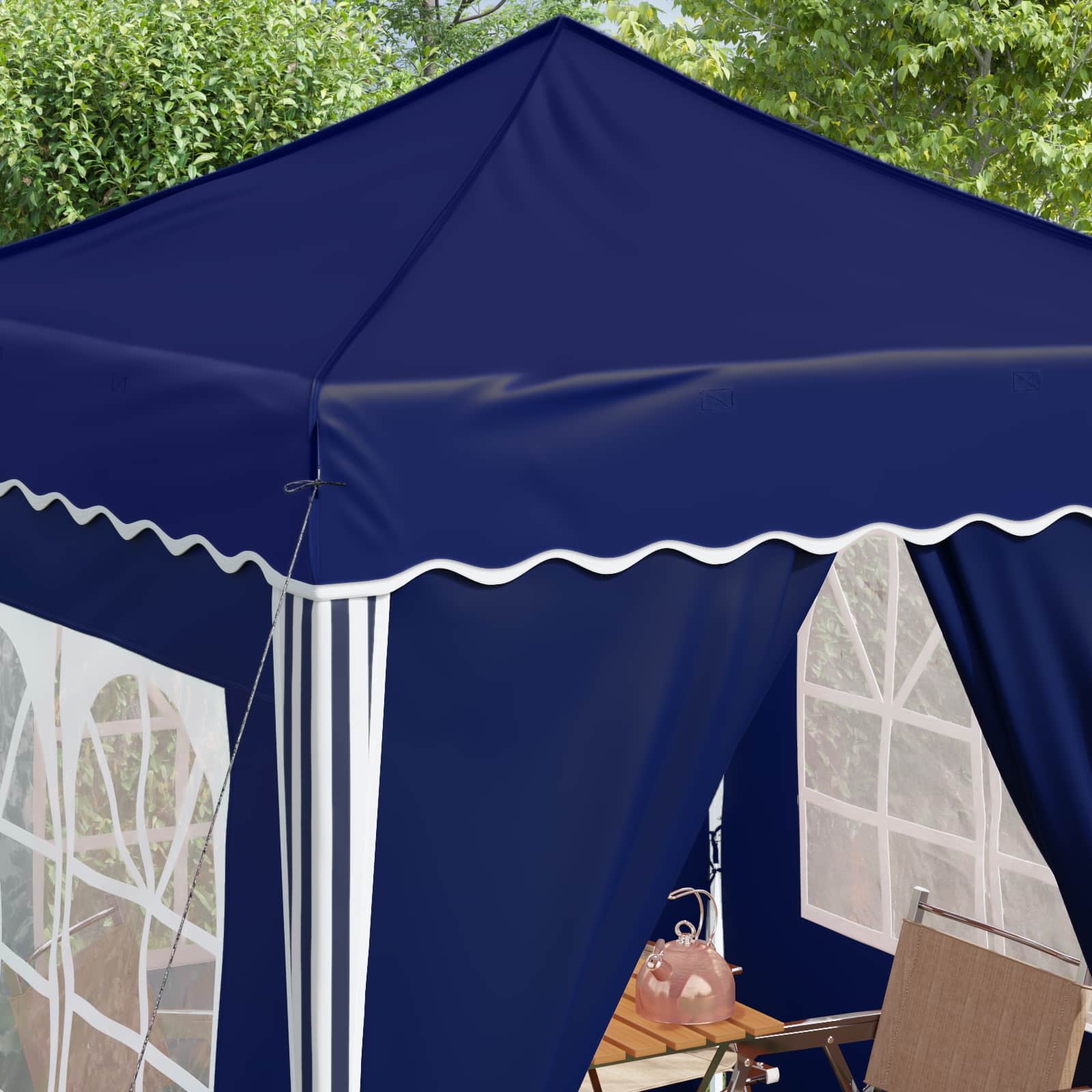 Pop-up Party Tent Blue 195 x 195 x 245 cm