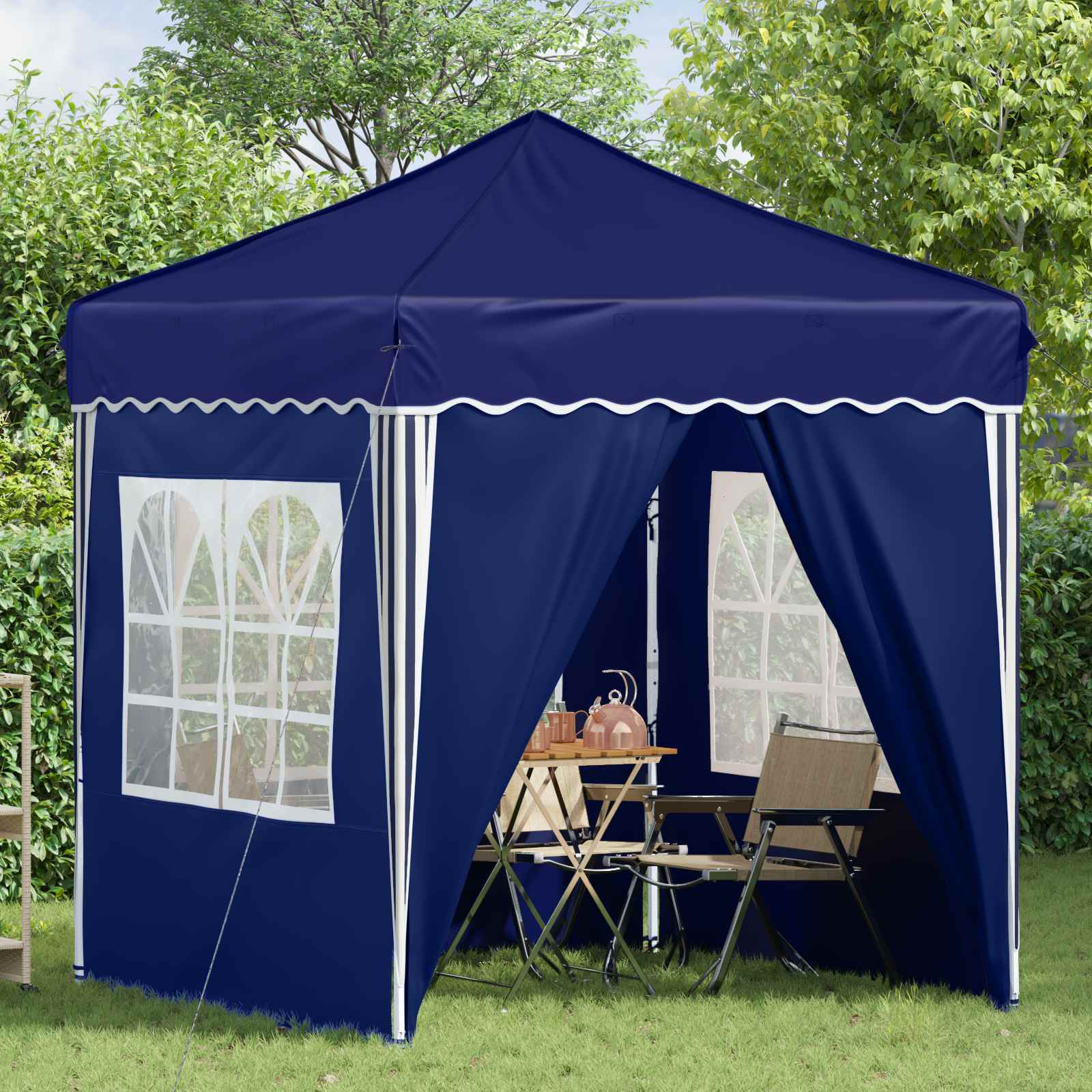 Pop-up Party Tent Blue 195 x 195 x 245 cm