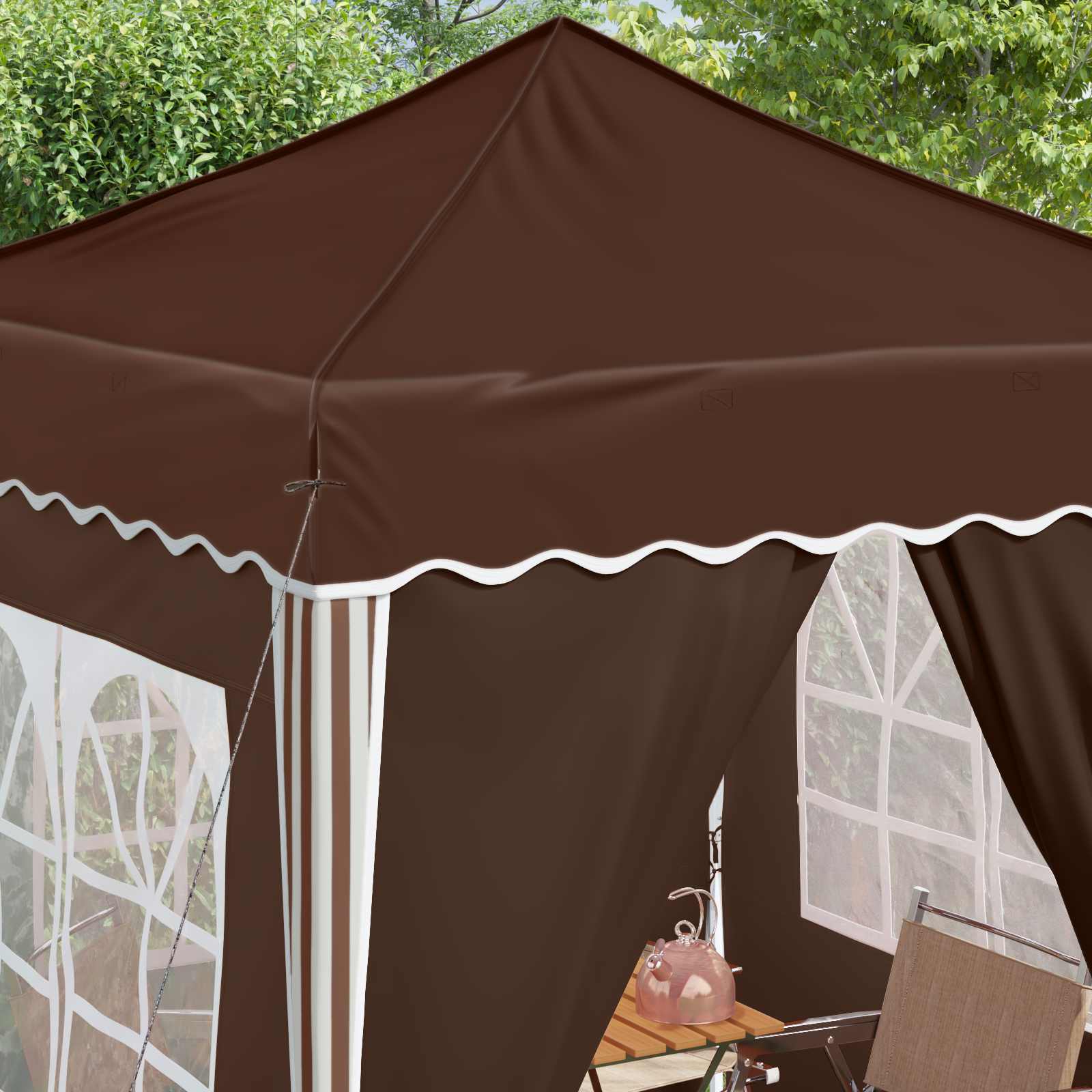 Pop-up Party Tent Brown 195 x 195 x 245 cm