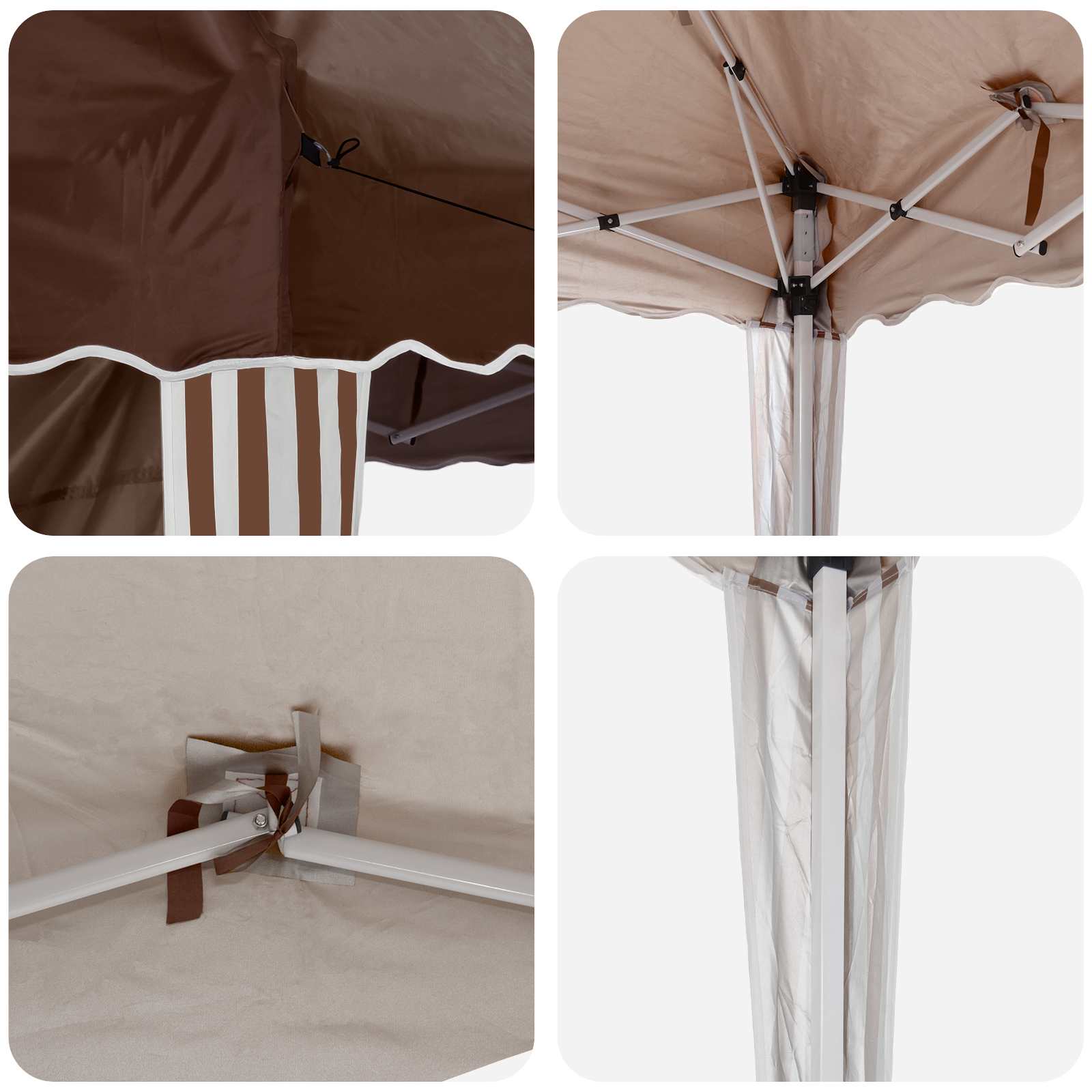 Pop-up Party Tent Brown 288 x 288 x 245 cm
