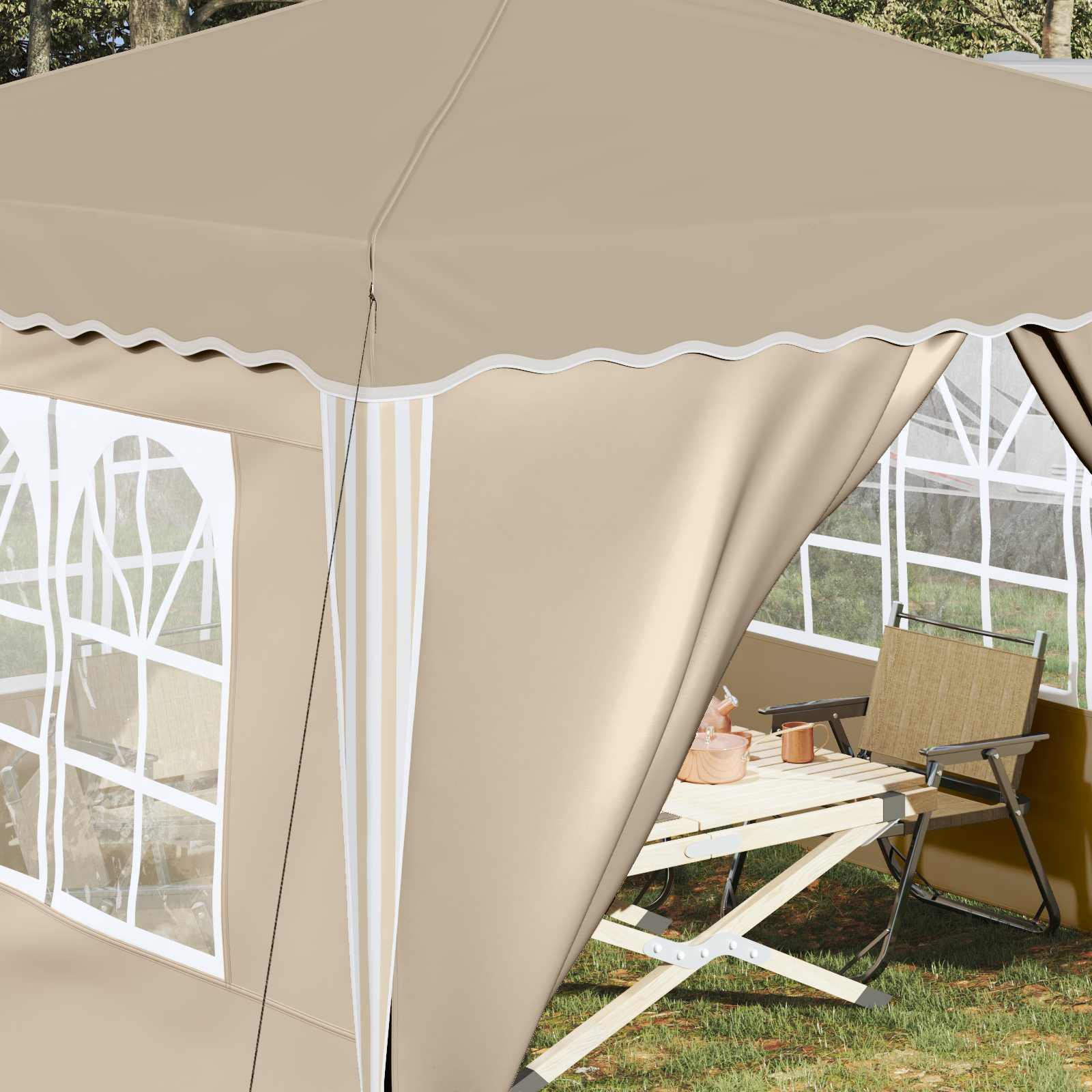 Pop-up Party Tent Cream 288 x 288 x 245 cm