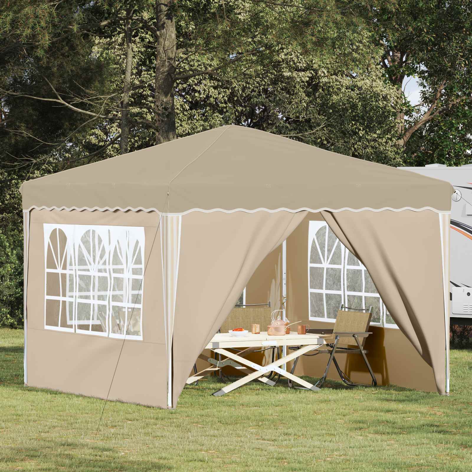 Pop-up Party Tent Cream 288 x 288 x 245 cm