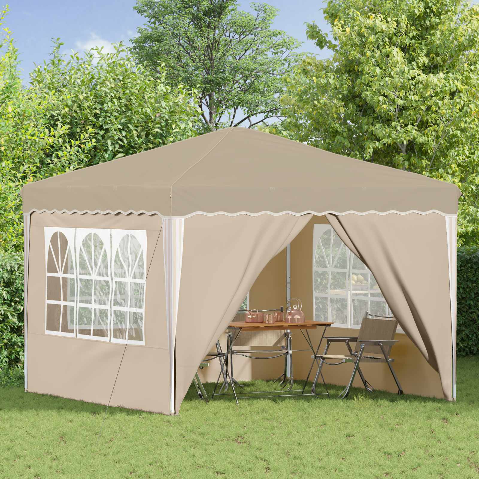 Pop-up Party Tent Cream 288 x 288 x 245 cm